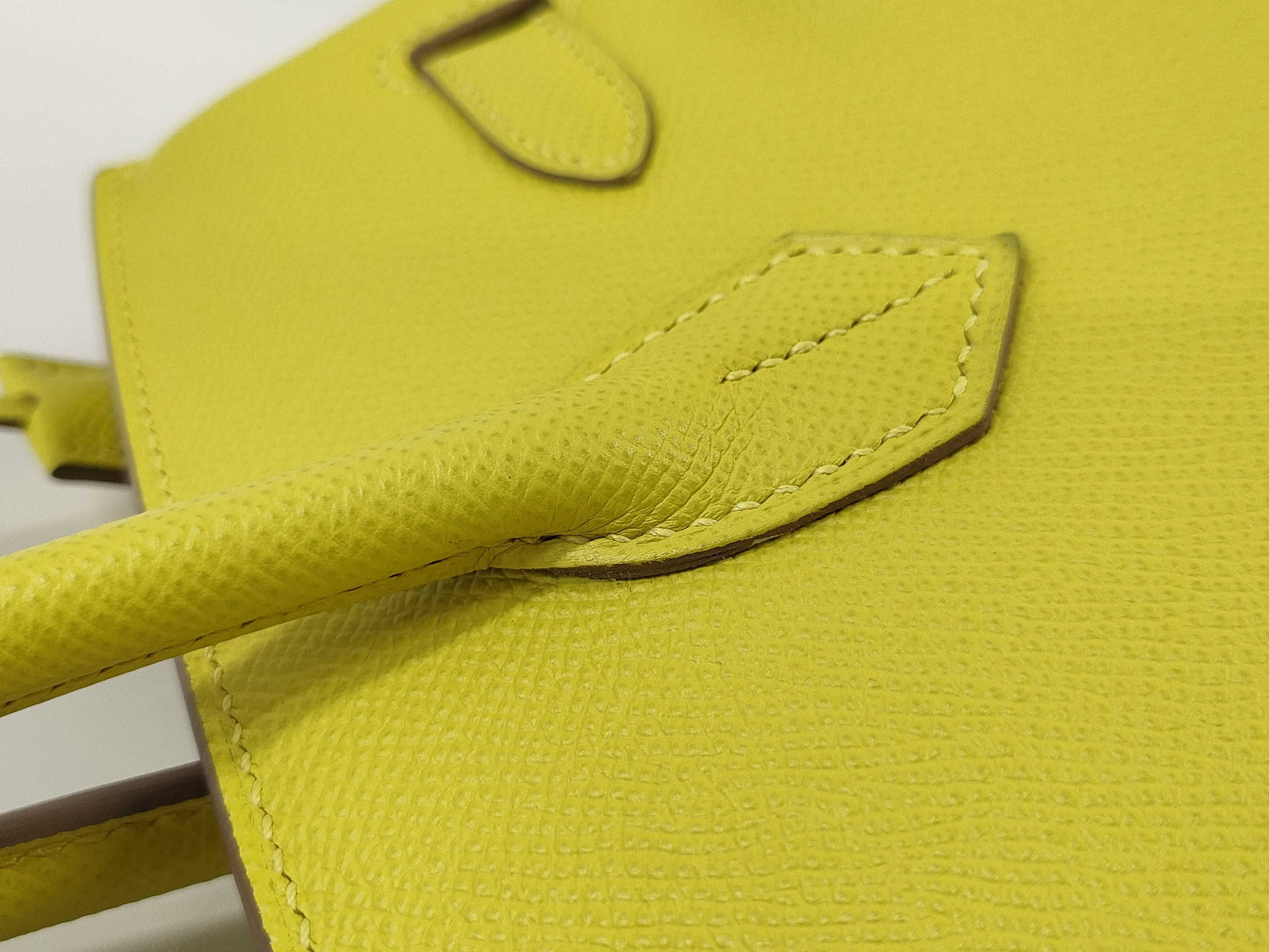 HERMES Birkin 30 D Stamp, Epsom Leather, Lime, GD Hardware, Handbag
