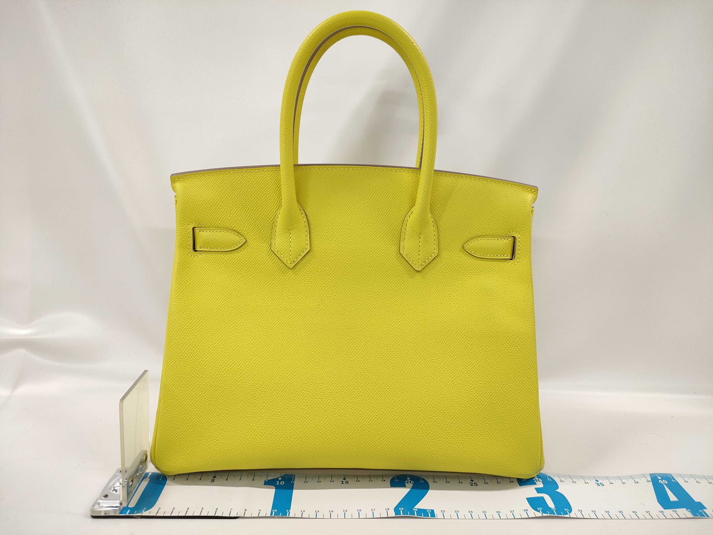HERMES Birkin 30 D Stamp, Epsom Leather, Lime, GD Hardware, Handbag