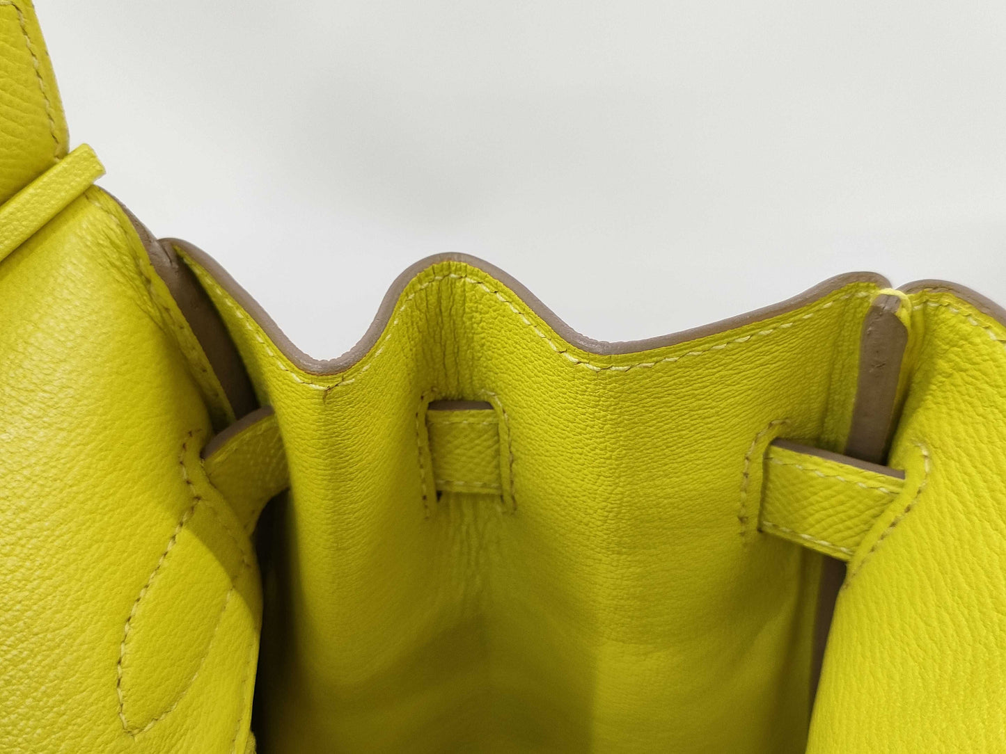 HERMES Birkin 30 D Stamp, Epsom Leather, Lime, GD Hardware, Handbag