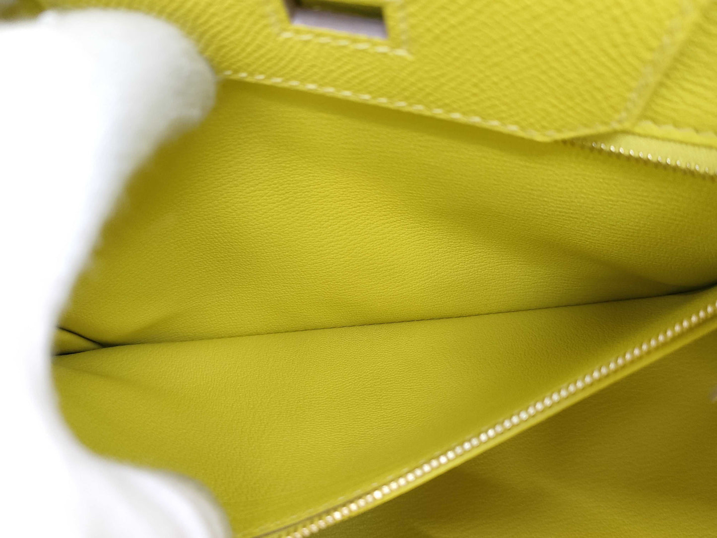 HERMES Birkin 30 D Stamp, Epsom Leather, Lime, GD Hardware, Handbag