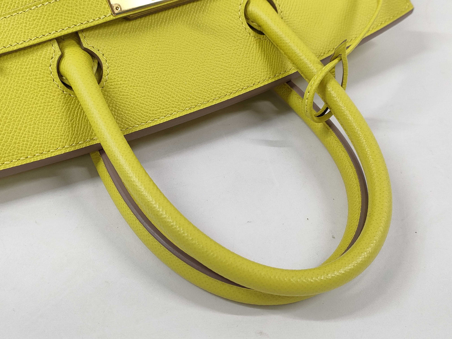 HERMES Birkin 30 D Stamp, Epsom Leather, Lime, GD Hardware, Handbag