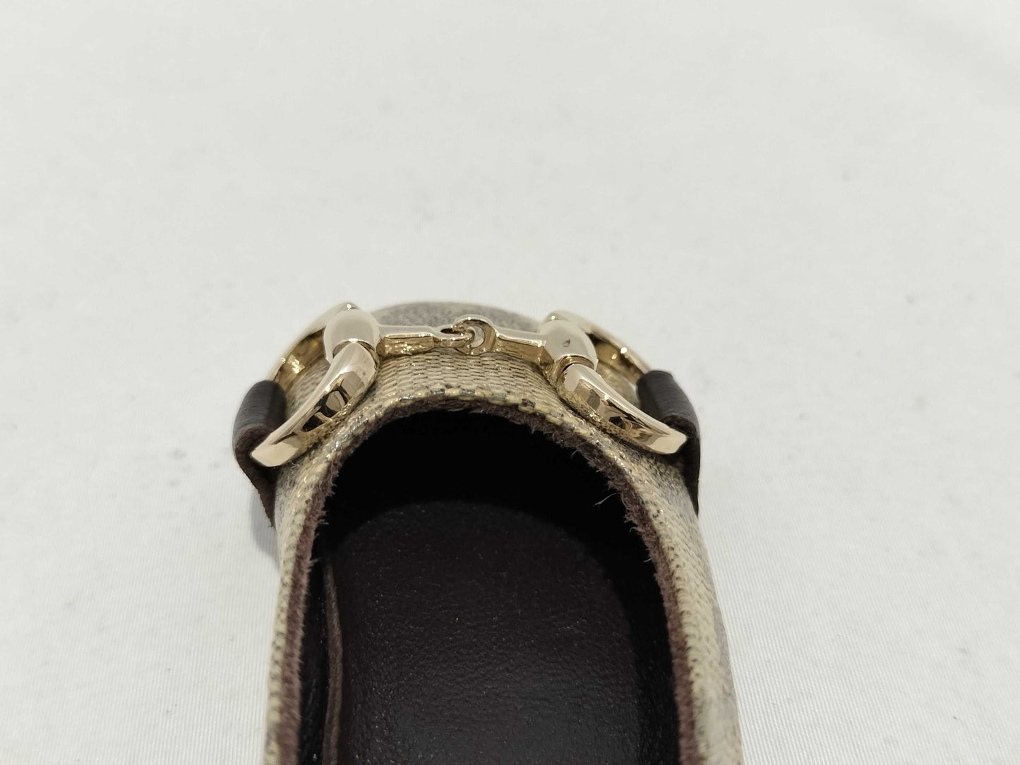 (10461_0014) GUCCI GG Horsebit Leather Shoe Motif Keychain Charm