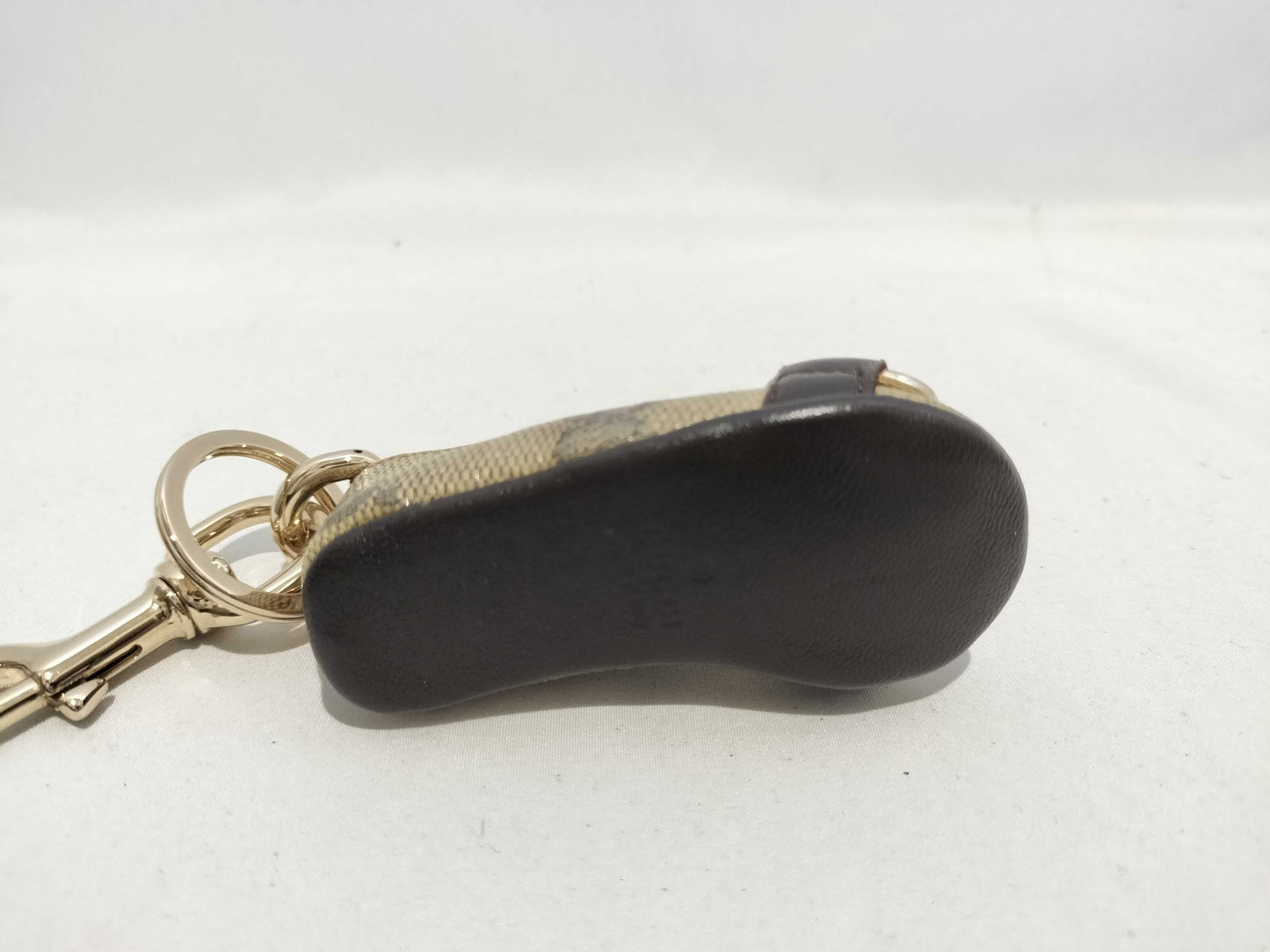 (10461_0014) GUCCI GG Horsebit Leather Shoe Motif Keychain Charm