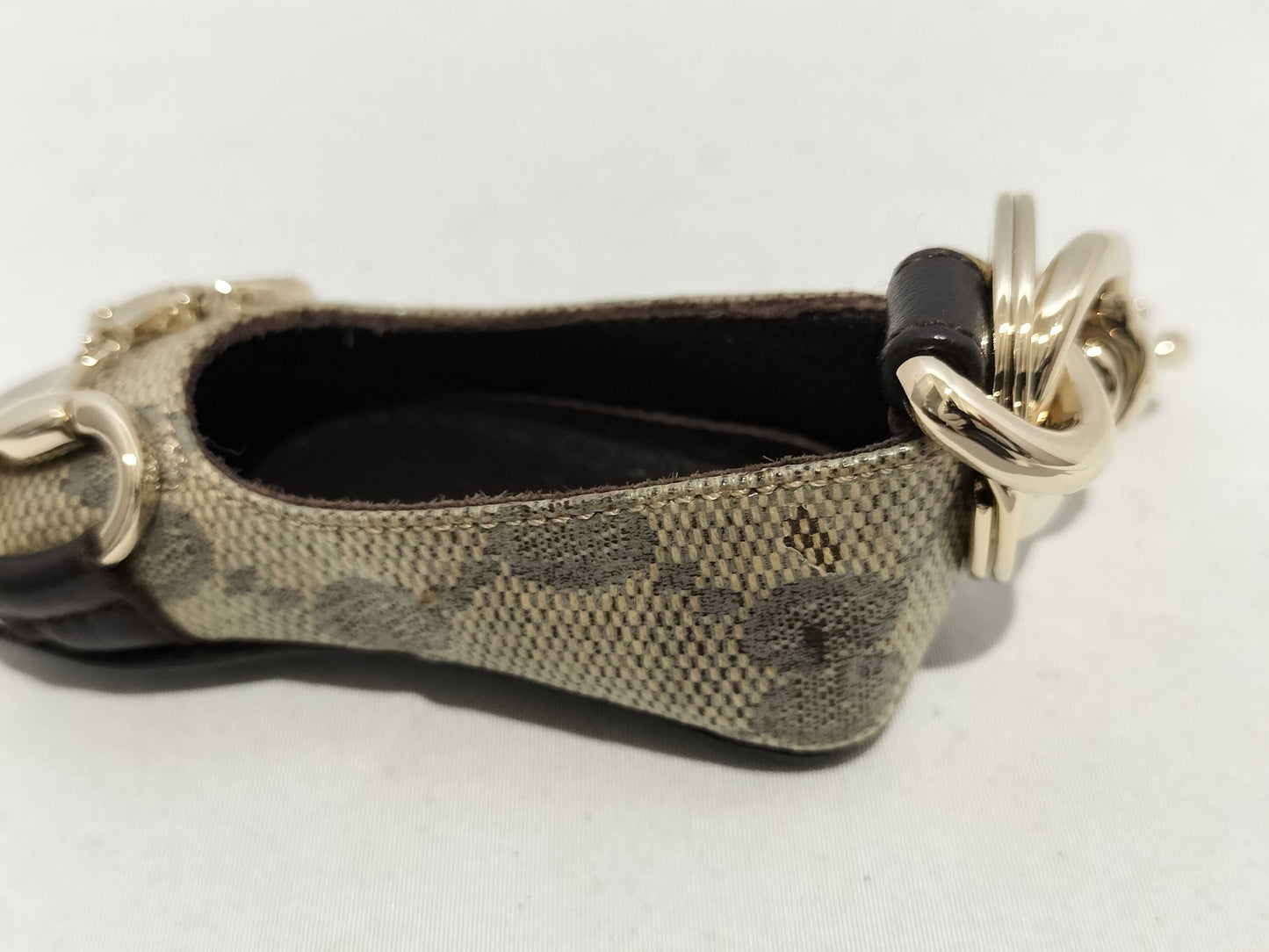 (10461_0014) GUCCI GG Horsebit Leather Shoe Motif Keychain Charm
