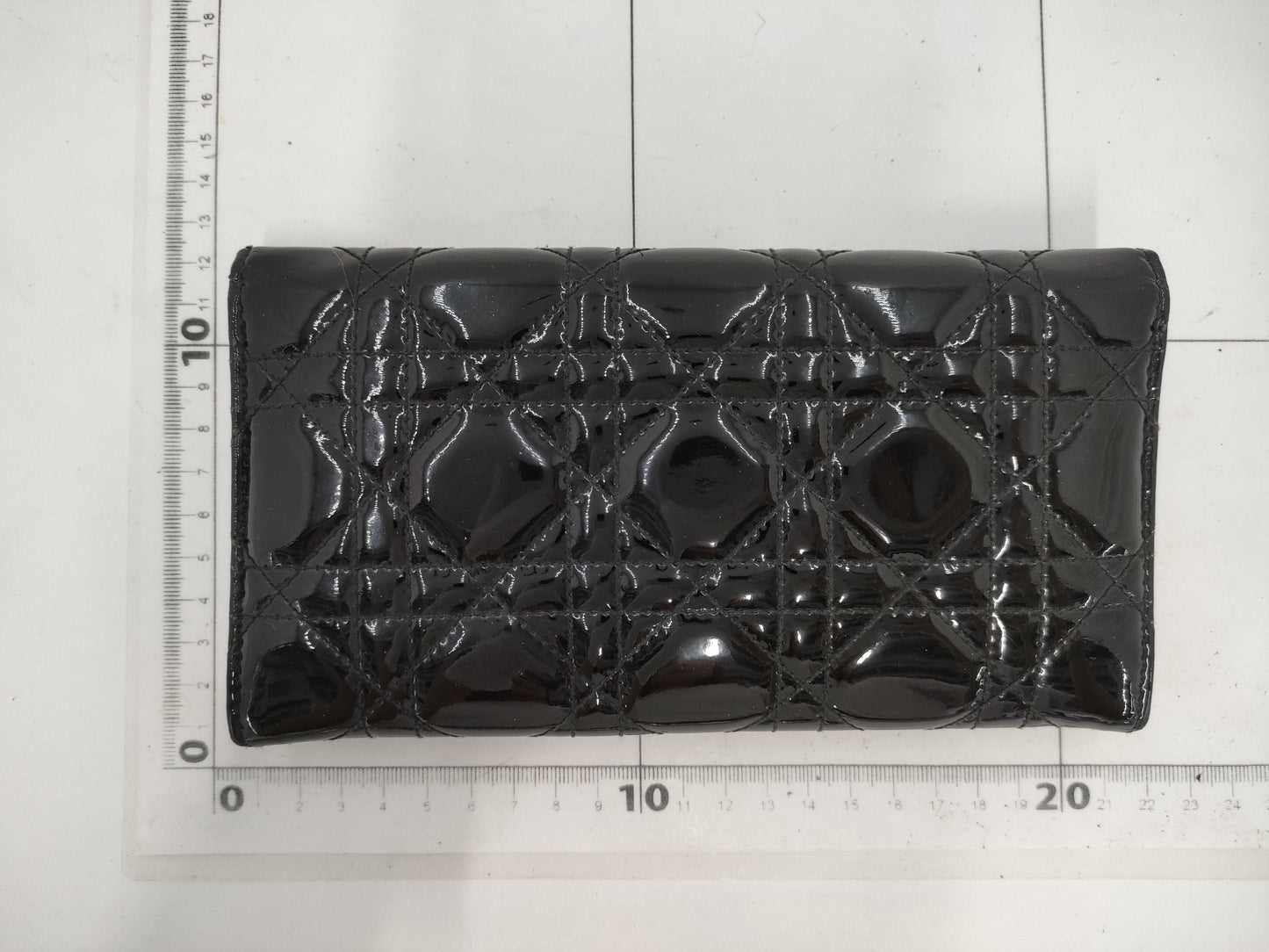 (10461_0351) Dior Cannage Enamel Long Wallet Wallet