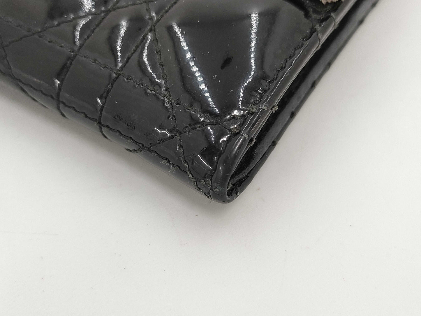 (10461_0351) Dior Cannage Enamel Long Wallet Wallet
