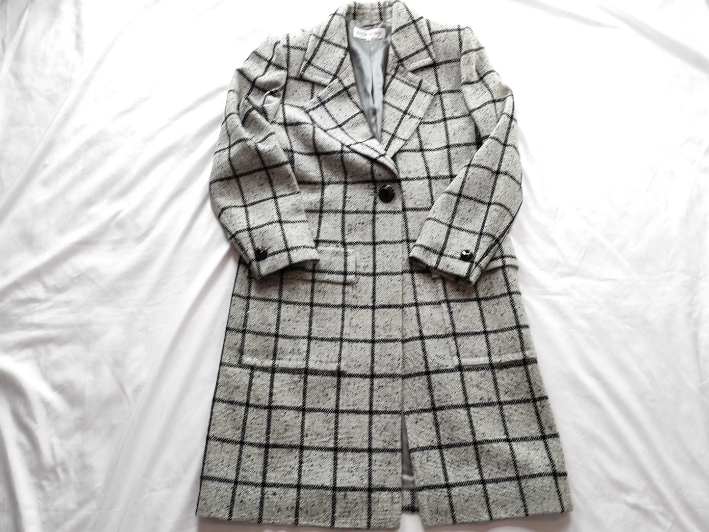 (10462_0178) Yves Saint Laurent Checkered Coat Outer Coat