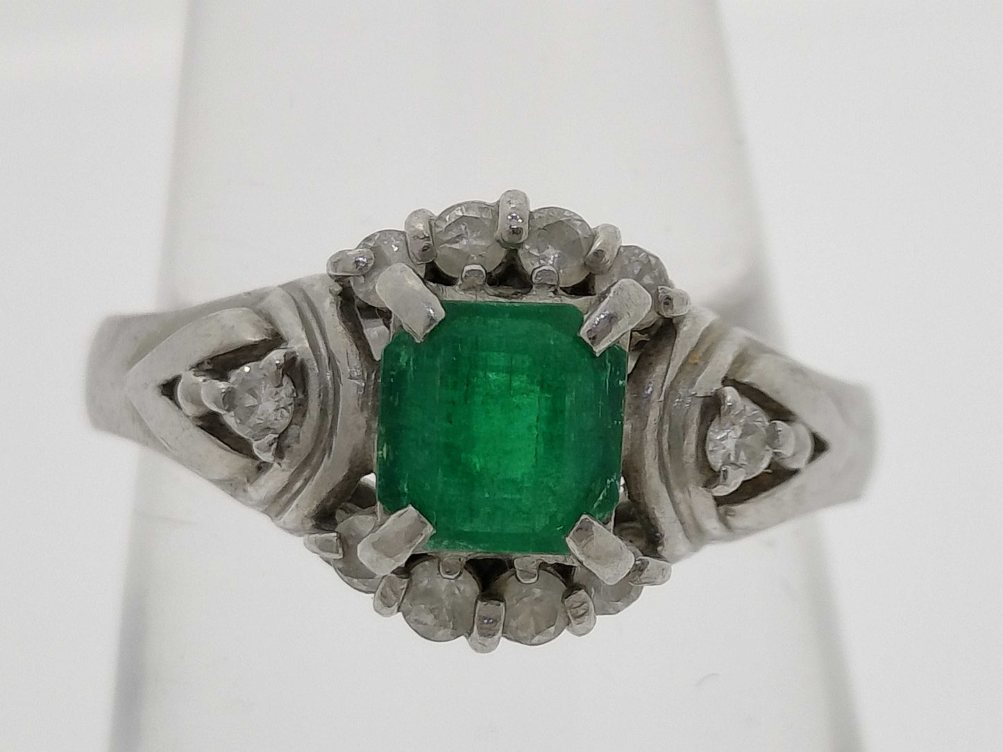 E0.65ct D0.20ct Pt900 6.3g Ring