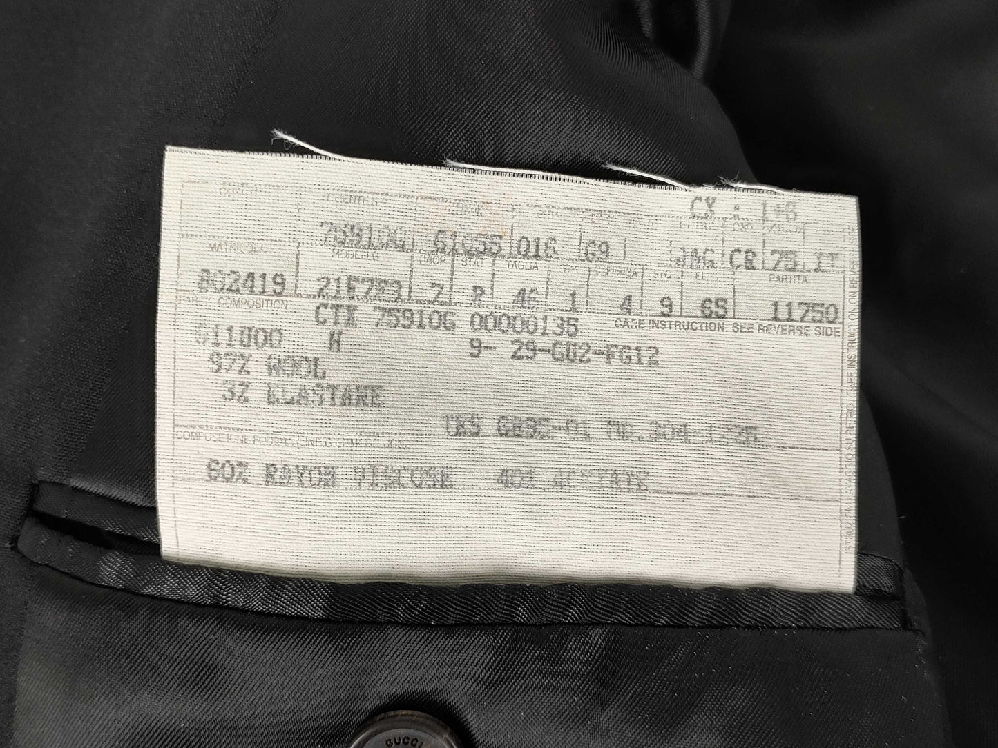 GUCCI Set-up Suit Black Jacket