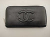 CHANEL Caviar Leather Round Zip Wallet with Coco Mark, No Seal