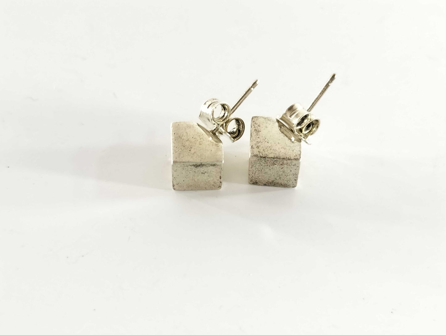 Tiffany & Co. Cube Earrings, SV925, 7.2g