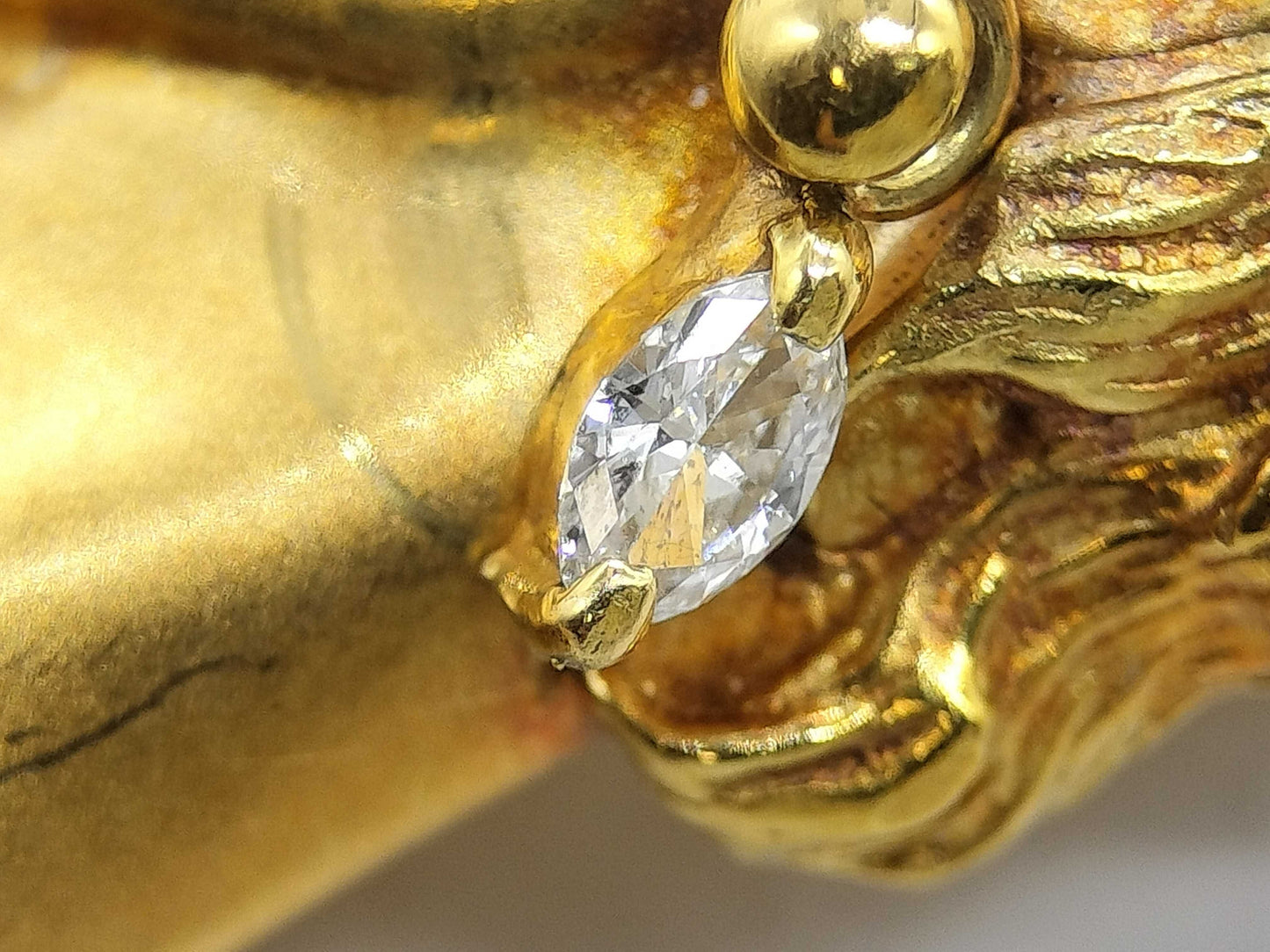 D0.08ct K18/Pt900 23.4g Brooch
