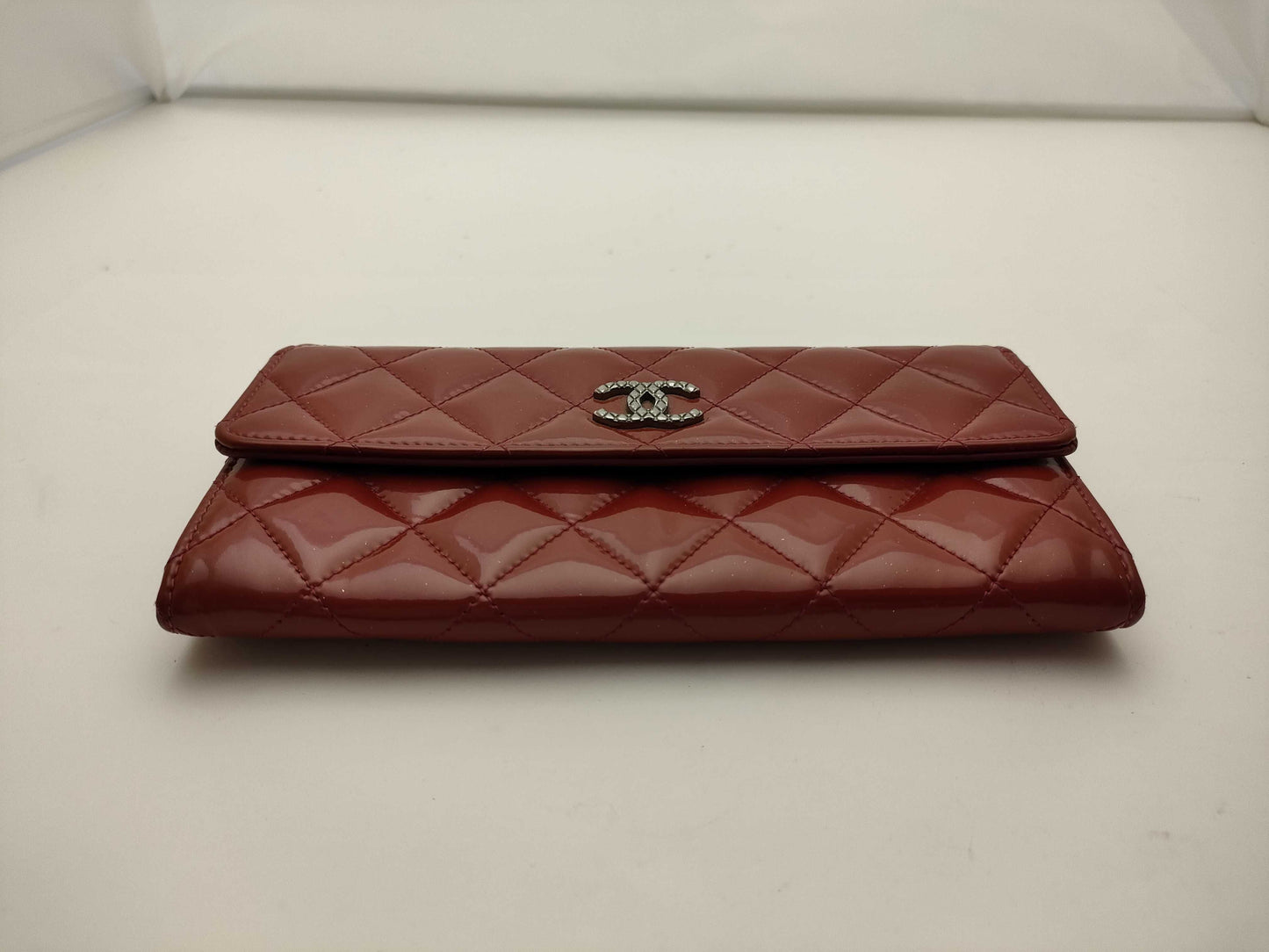 CHANEL Enamel Patent Matelasse Folding Long Wallet, 21 Series