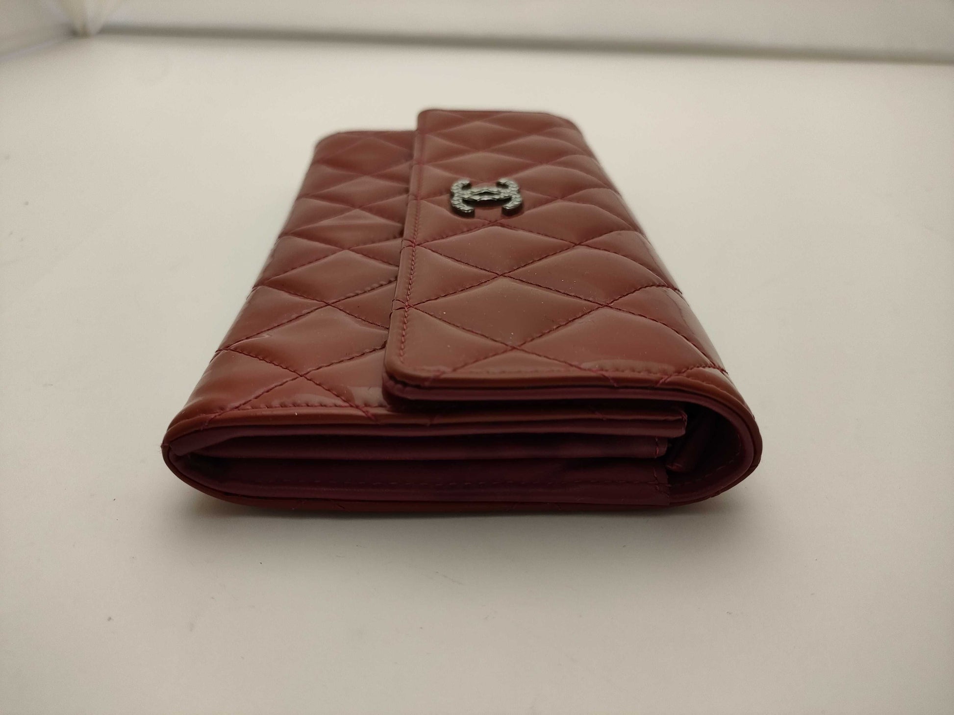 CHANEL Enamel Patent Matelasse Folding Long Wallet, 21 Series