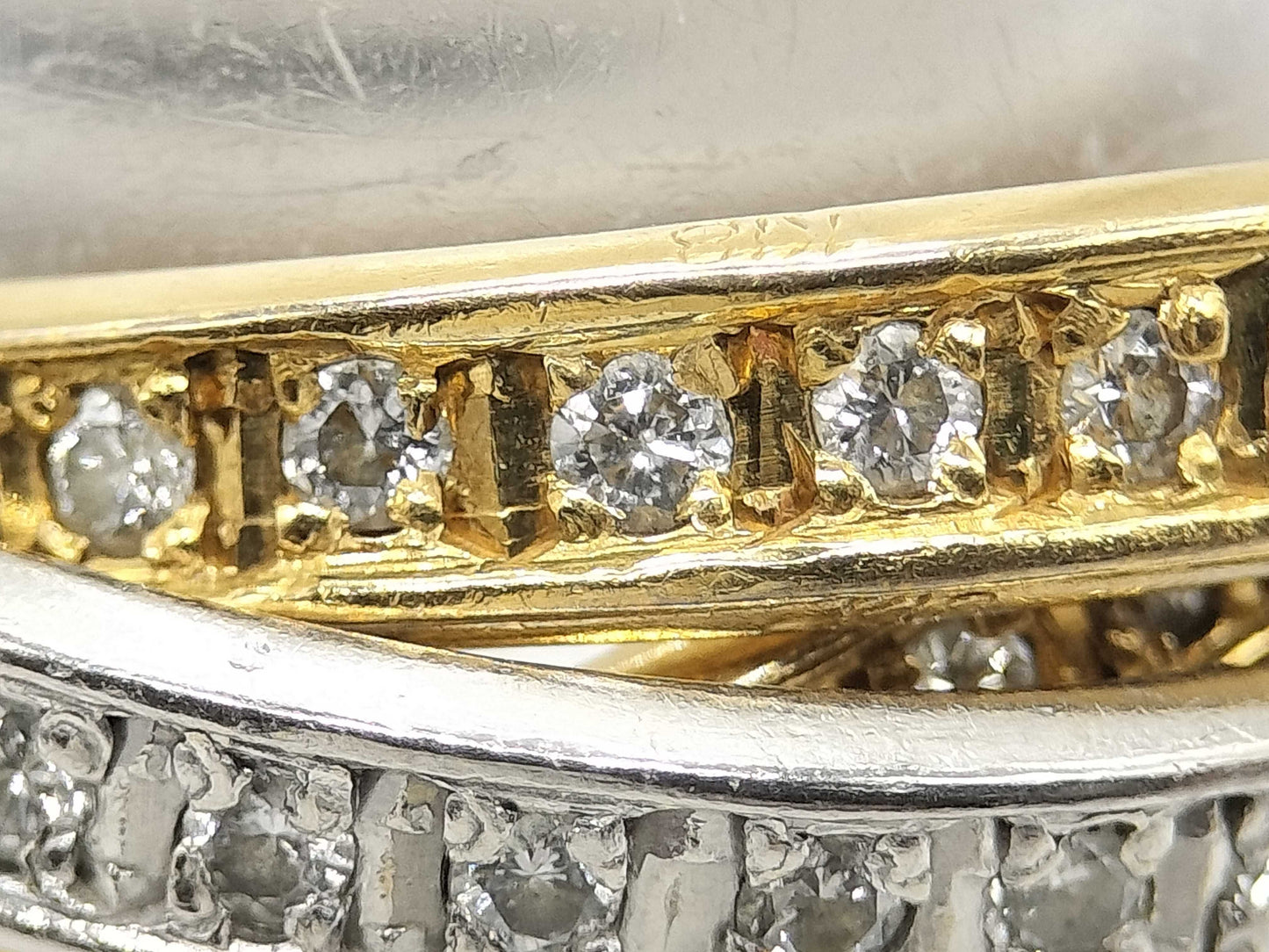 Diamond K18/Pt900 9.6g Ring