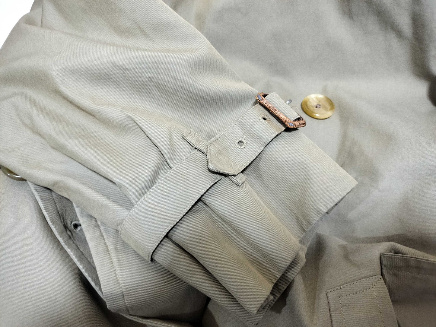 BURBERRY trench coat, stains and signs of wear.