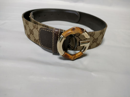 GUCCI 138456 1476 85 34/Belt/Jacquard x Leather Belt