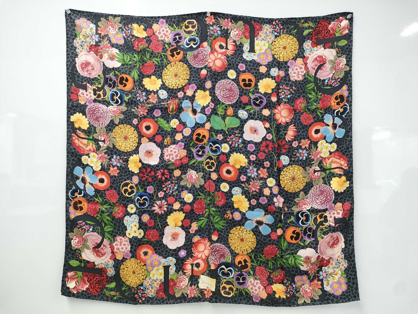 (10462_0163) GUCCI Scarf Floral Scarf