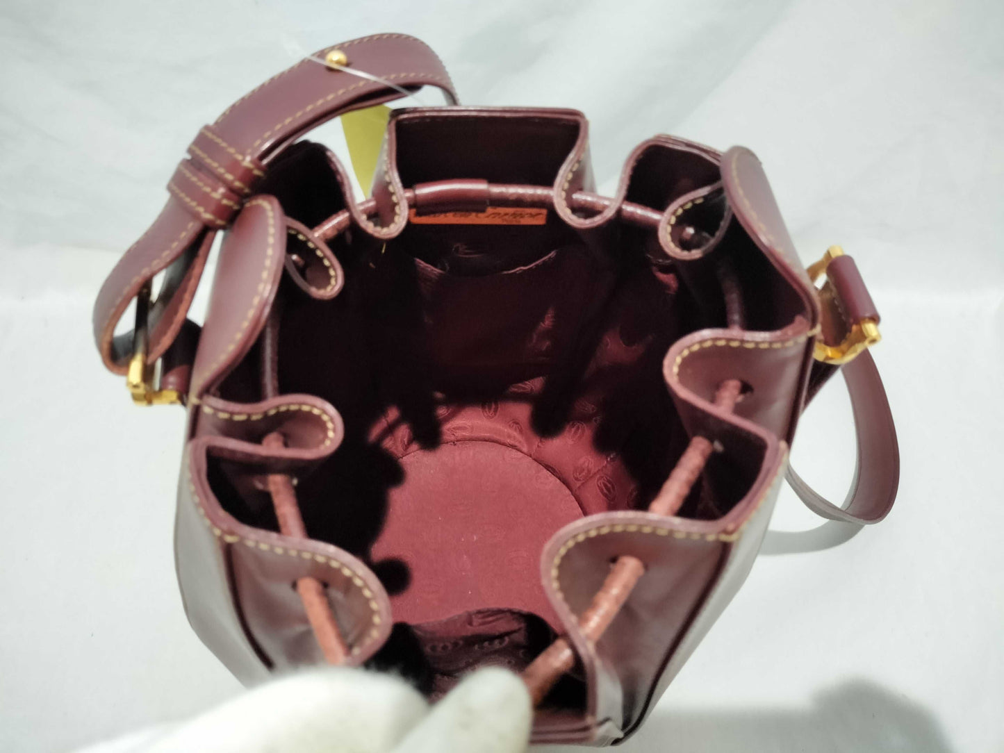 (10460_0121) Cartier Bordeaux Drawstring Shoulder Bag