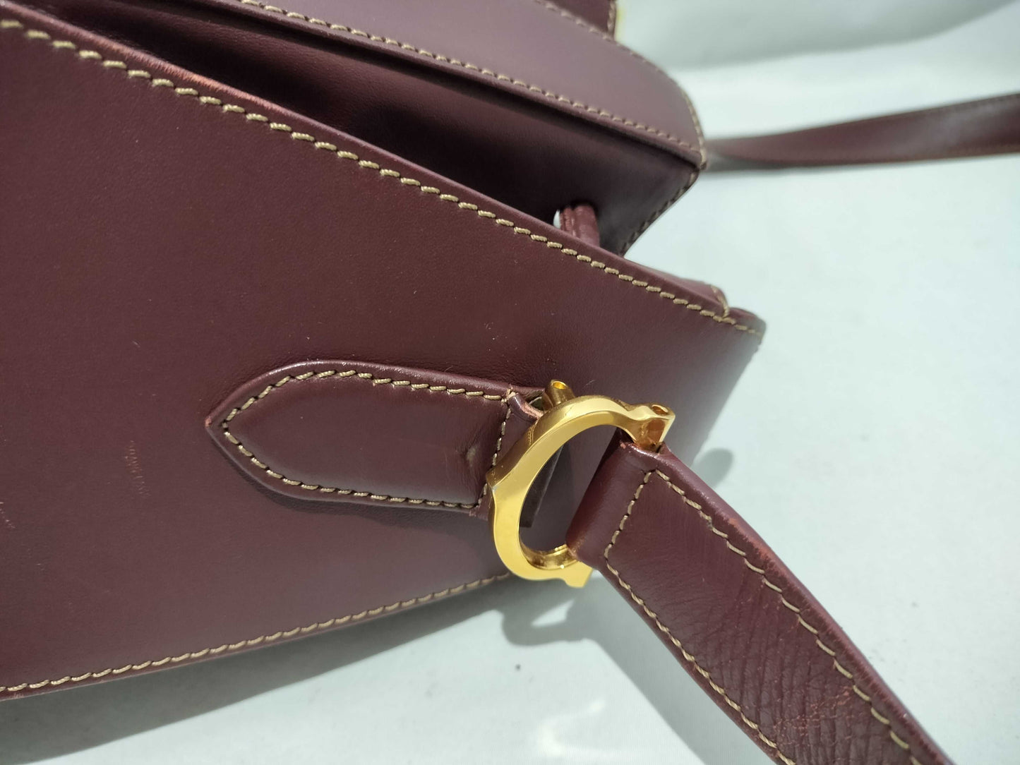 (10460_0121) Cartier Bordeaux Drawstring Shoulder Bag