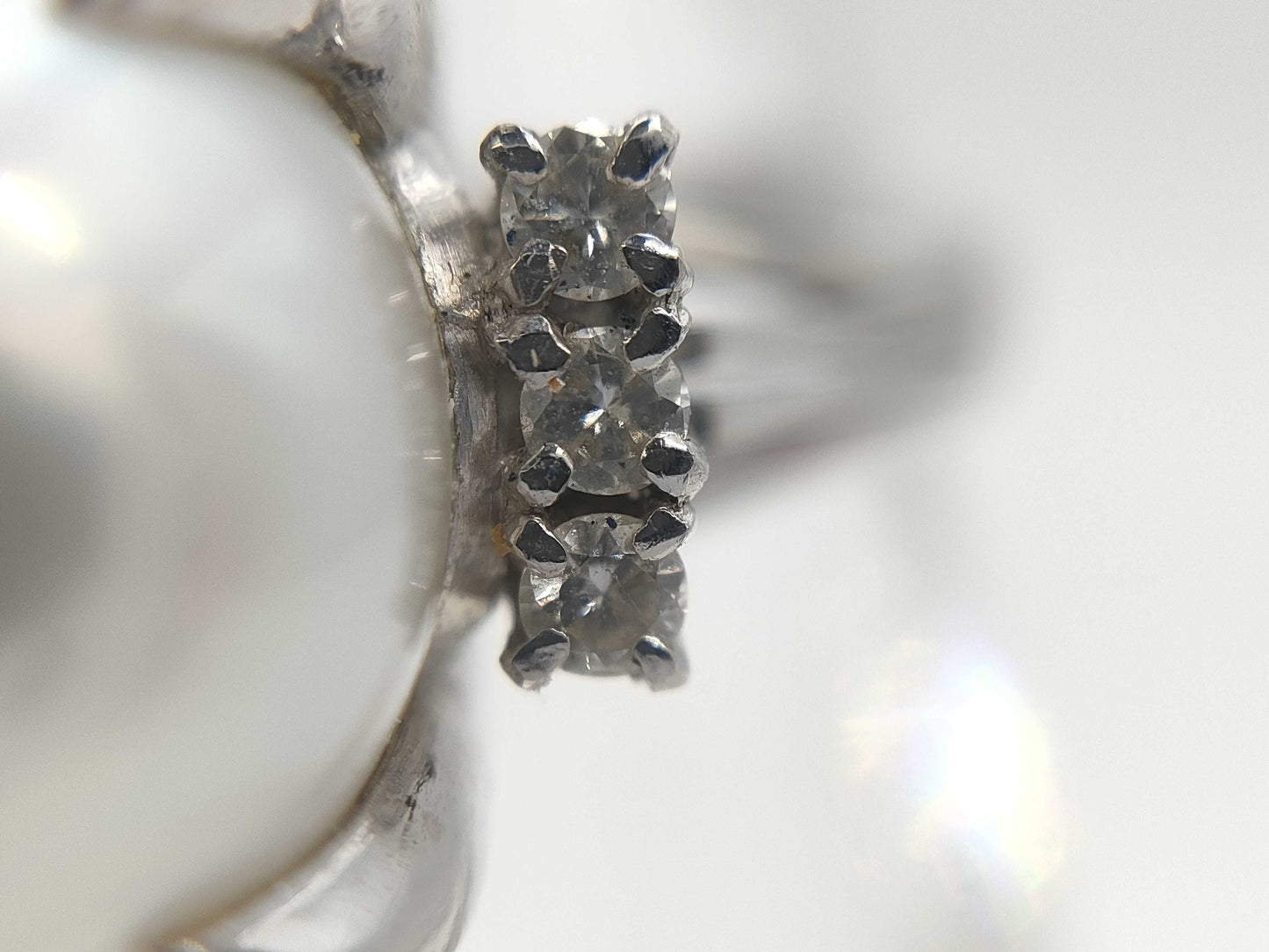 Pearl, diameter approximately 11.6mm, D0.13ct, Pt900, 8.3g, Ring
