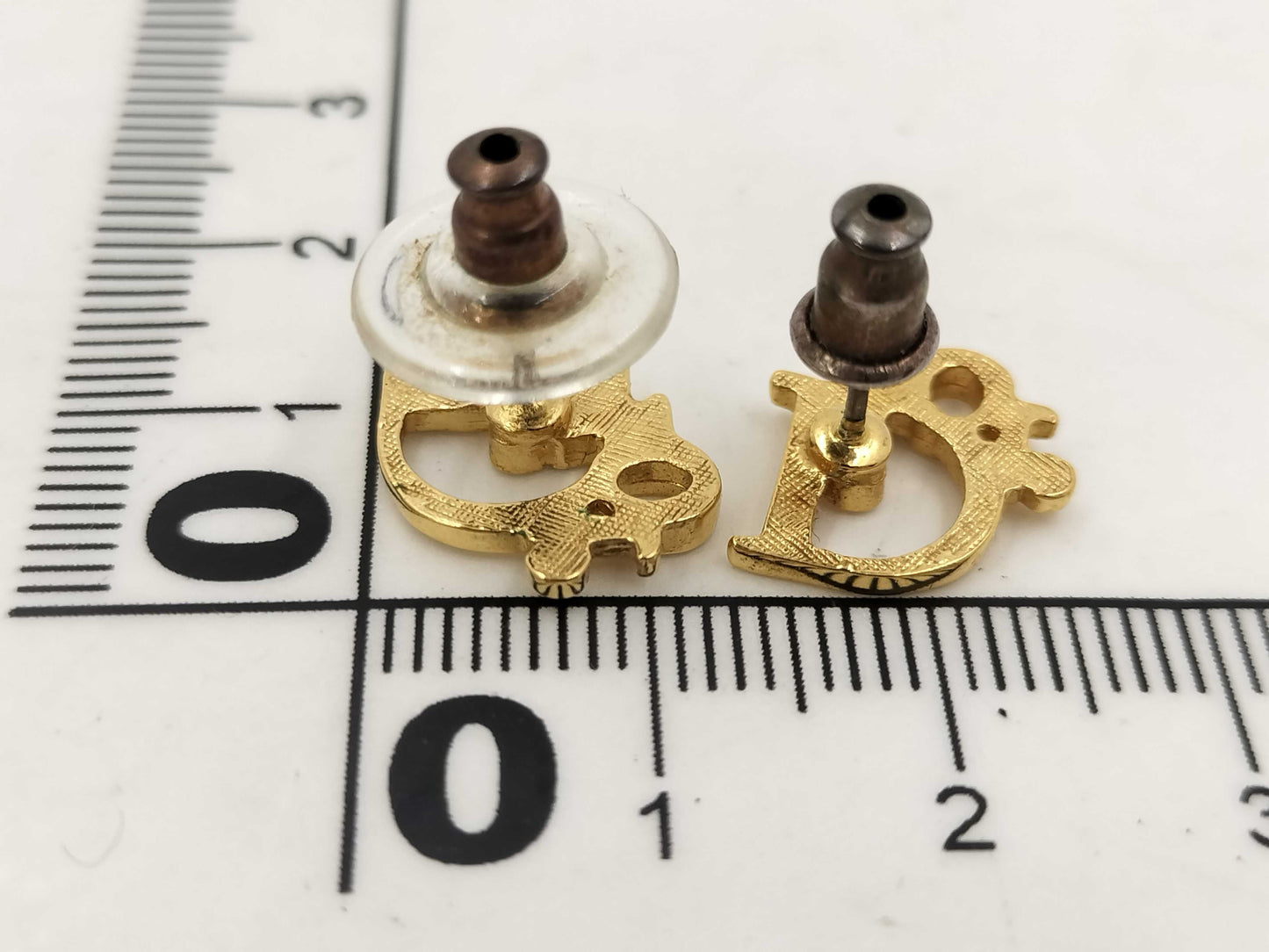 (10461_0352) Dior Logo Gold Earrings Earrings