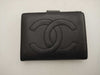 CHANEL Caviar Leather Folding Wallet with Coco Mark and Gold Hardware