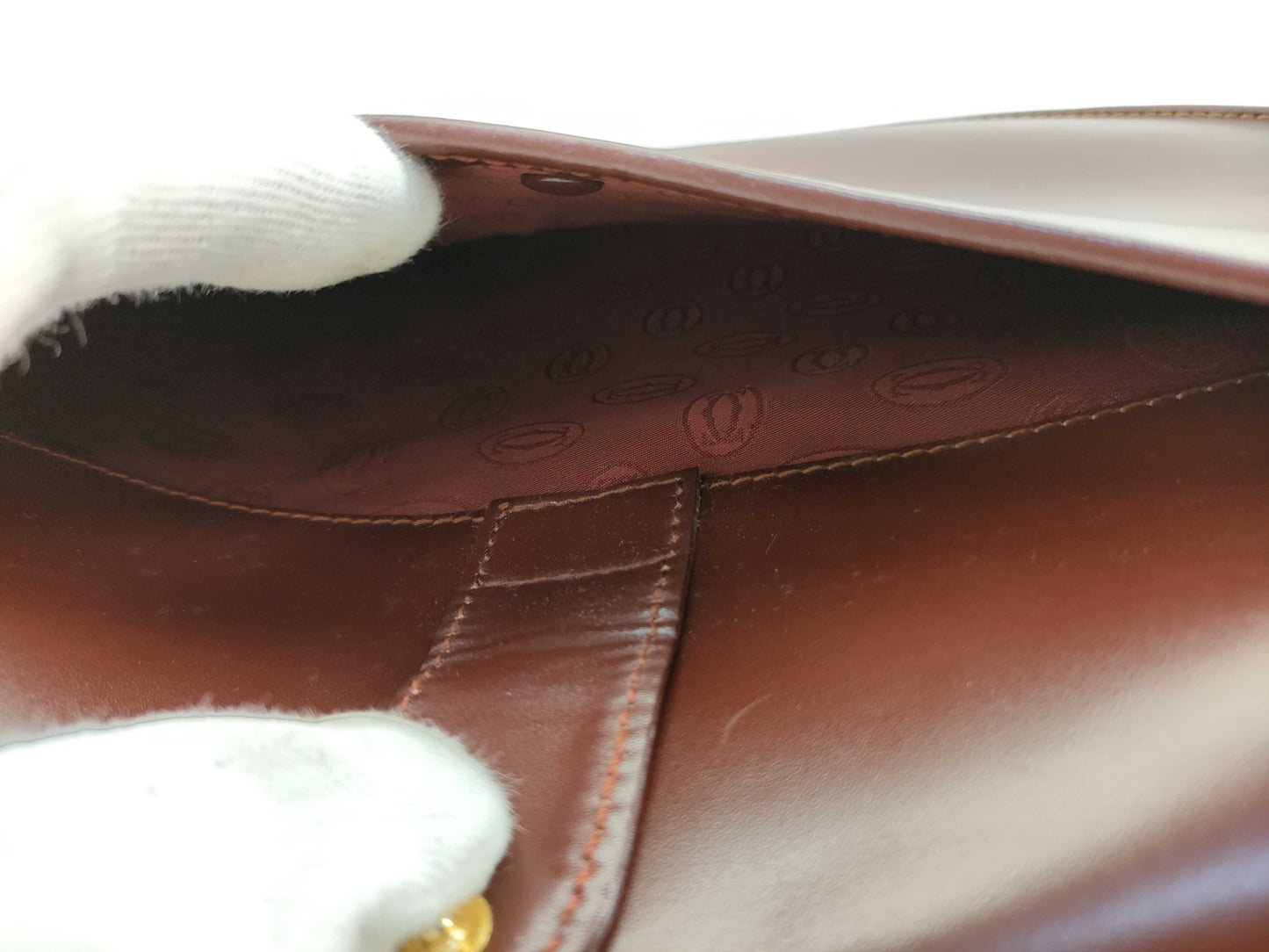 (10460_0126) Cartier Mast Mast Bordeaux Logo Shoulder Bag
