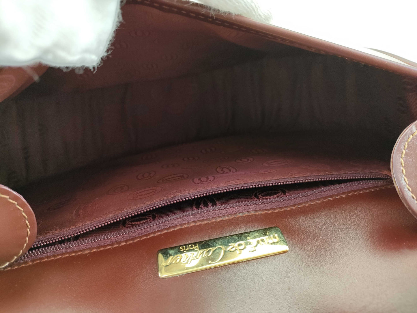 (10460_0126) Cartier Mast Mast Bordeaux Logo Shoulder Bag