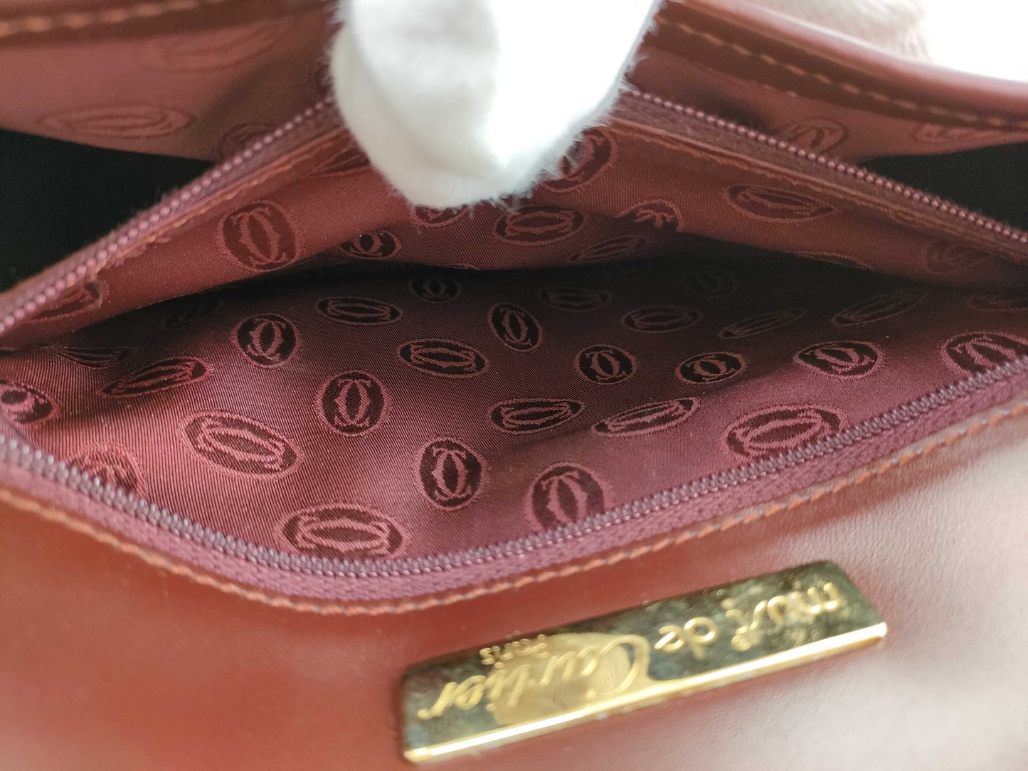 (10460_0126) Cartier Mast Mast Bordeaux Logo Shoulder Bag