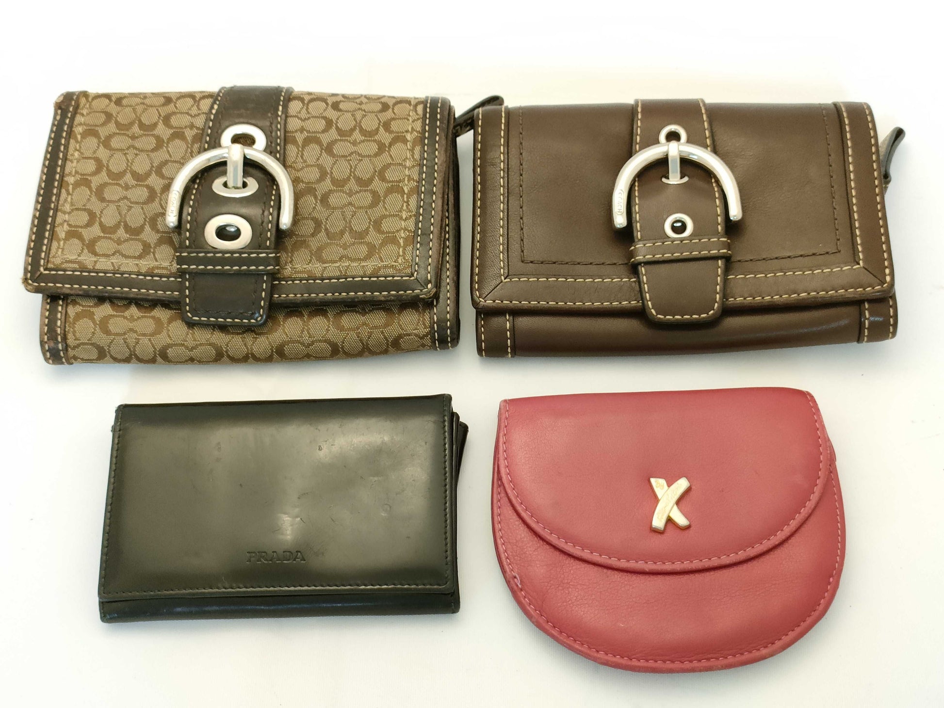 COACH Mini Signature Prada/Coach etc. Wallet Business Card Holder etc. 4 Piece Wallet