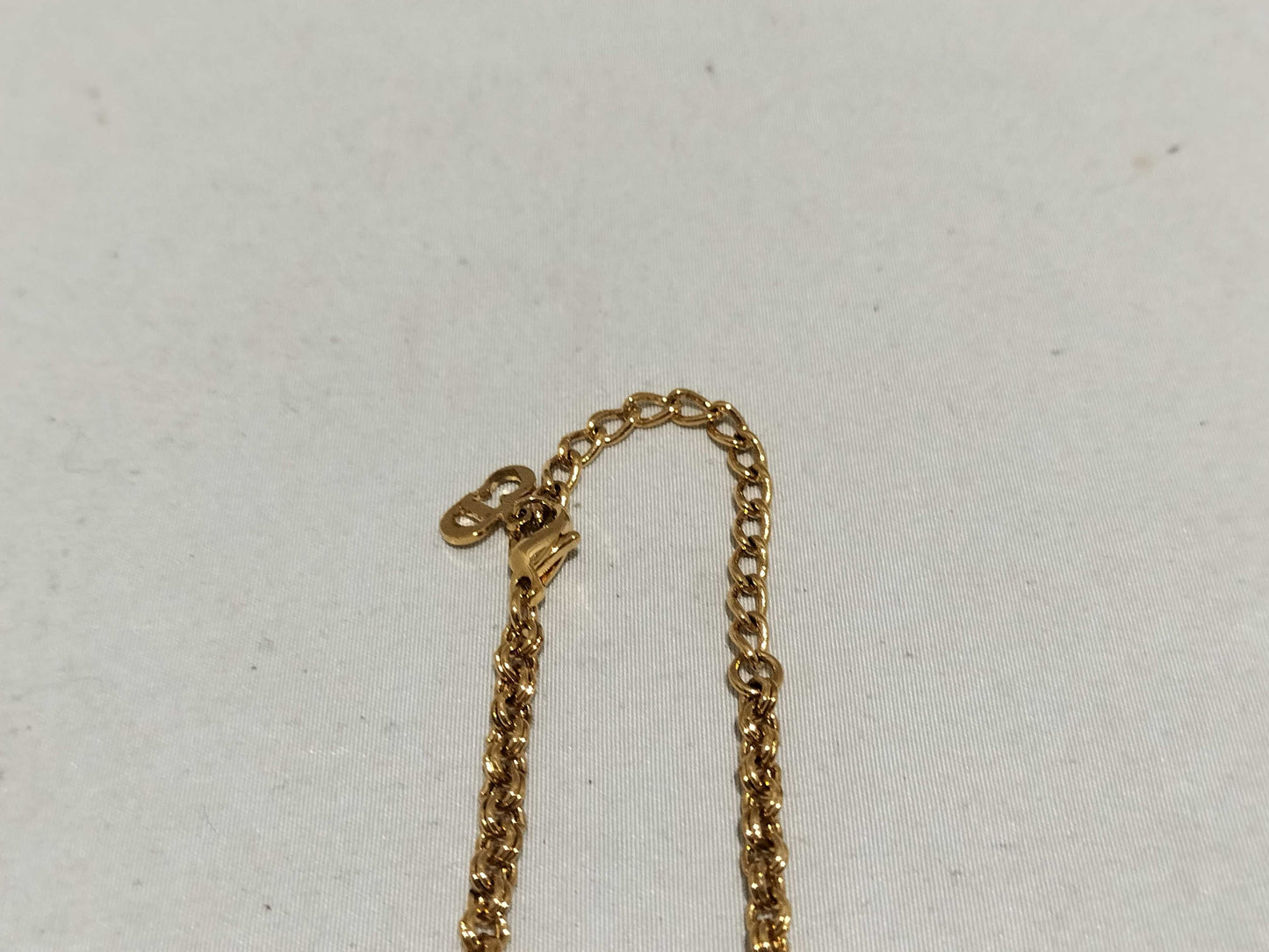 Dior Dior Necklace CD Gold Rhinestone Necklace