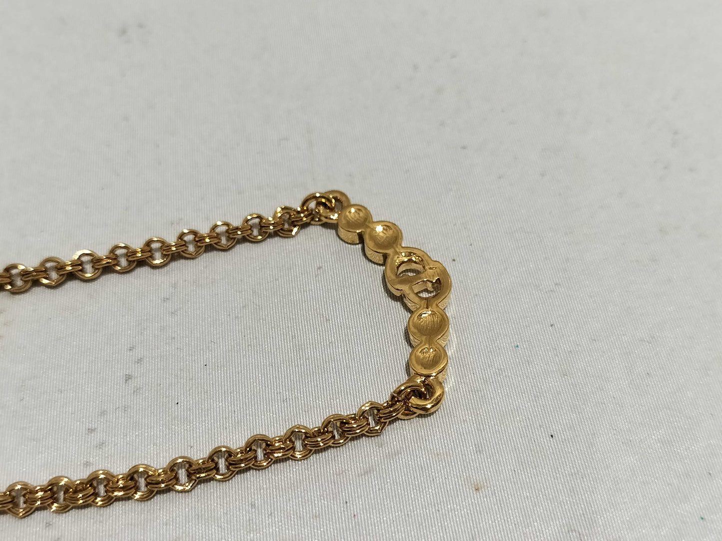 Dior Dior Necklace CD Gold Rhinestone Necklace