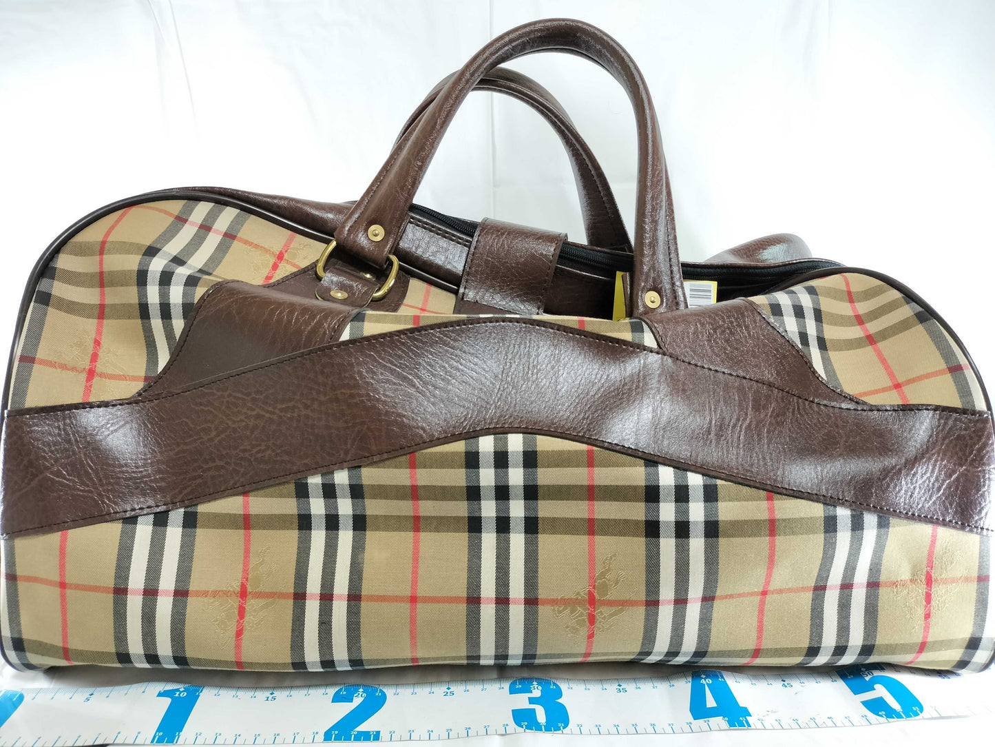 (10460_0181) BURBERRY Check Boston Bag Boston Bag