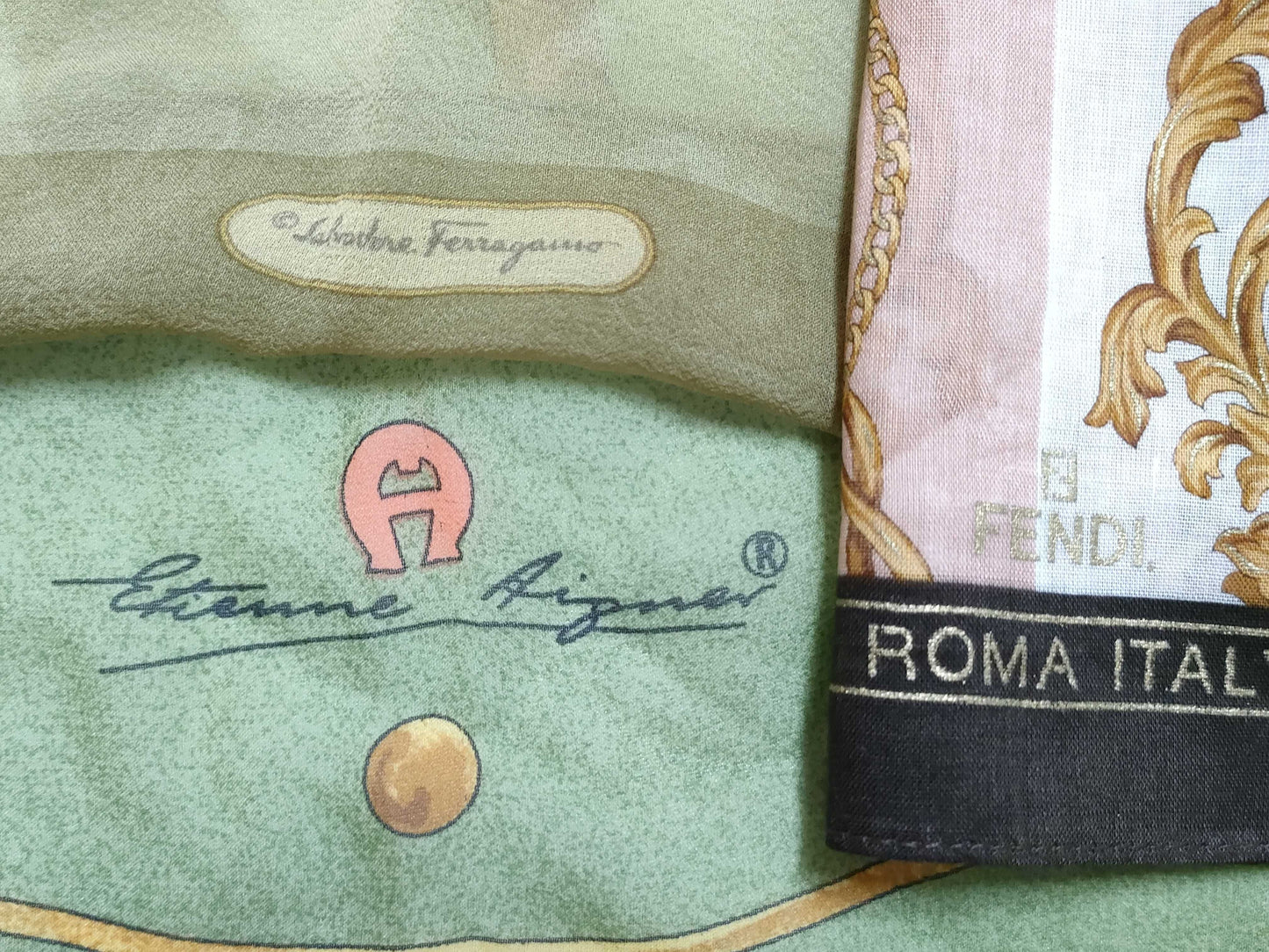FENDI/Ferragamo etc. 3 scarves