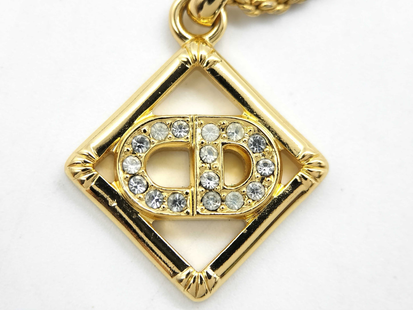 Dior CD logo rhinestone necklace