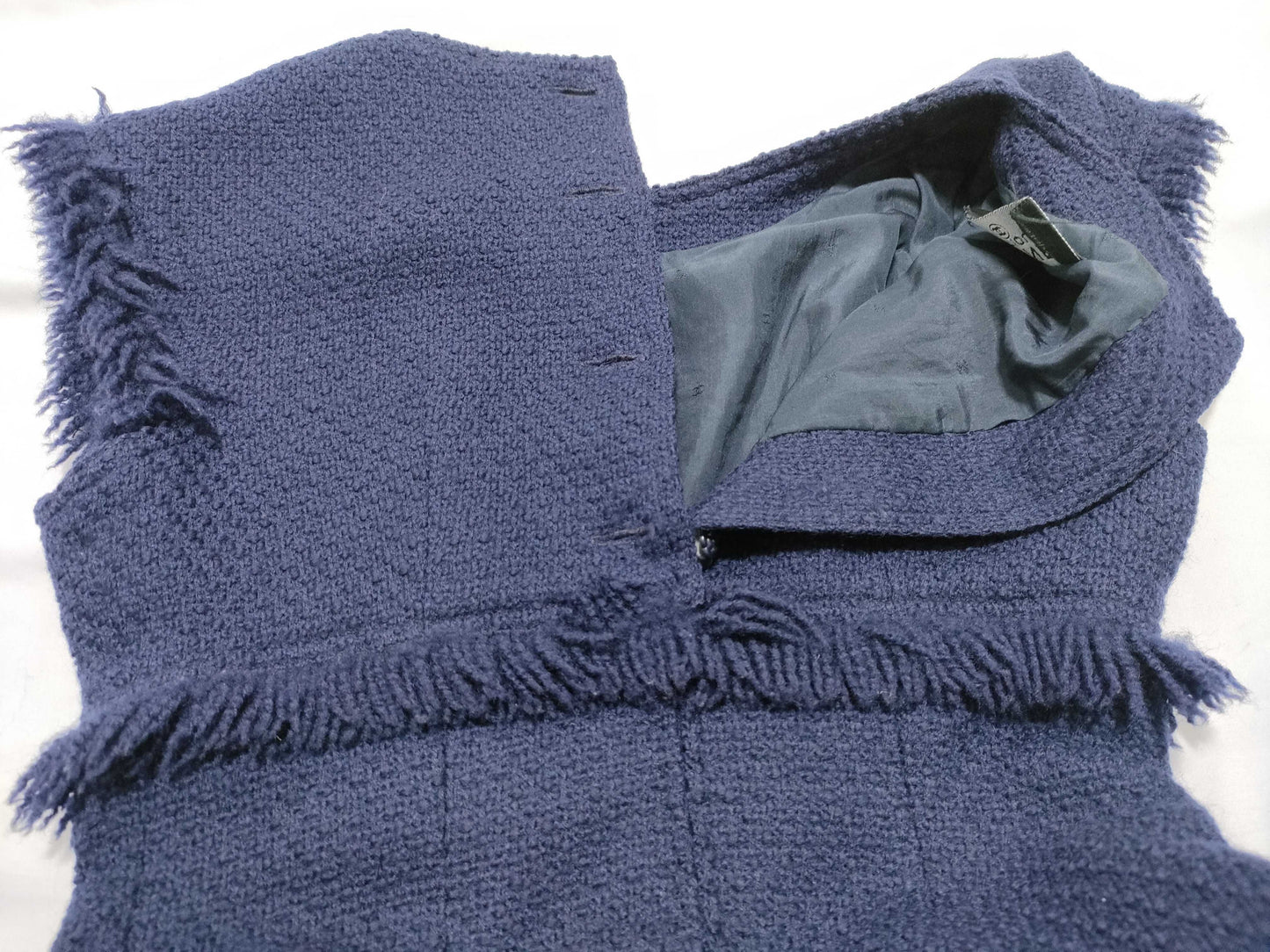 CHANEL Tweed Dress with Camellia Buttons