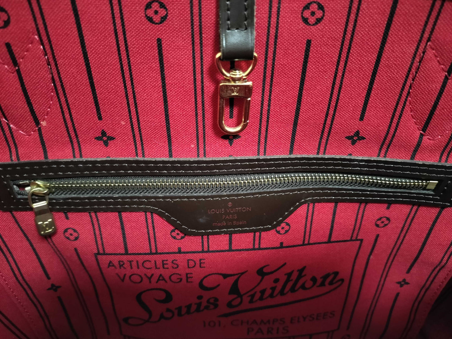 LOUIS VUITTON Damier N41358 Neverfull MM Tote Bag