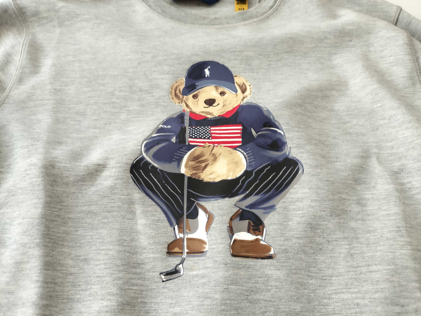 (10462_0231) Ralph LAUREN Bear Trainer Grey Top