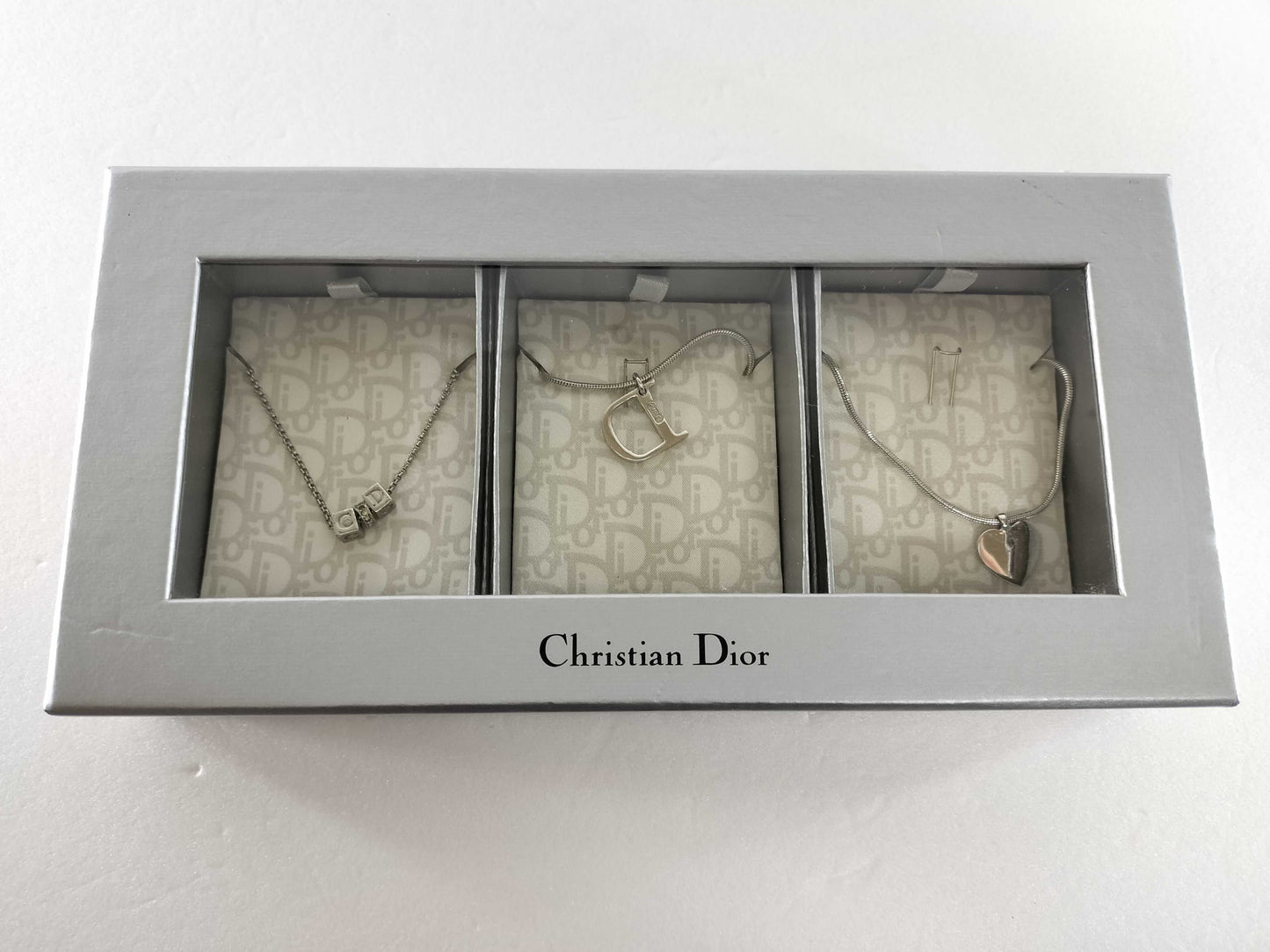 Dior Silver Color Necklace 3-Piece Set Necklace