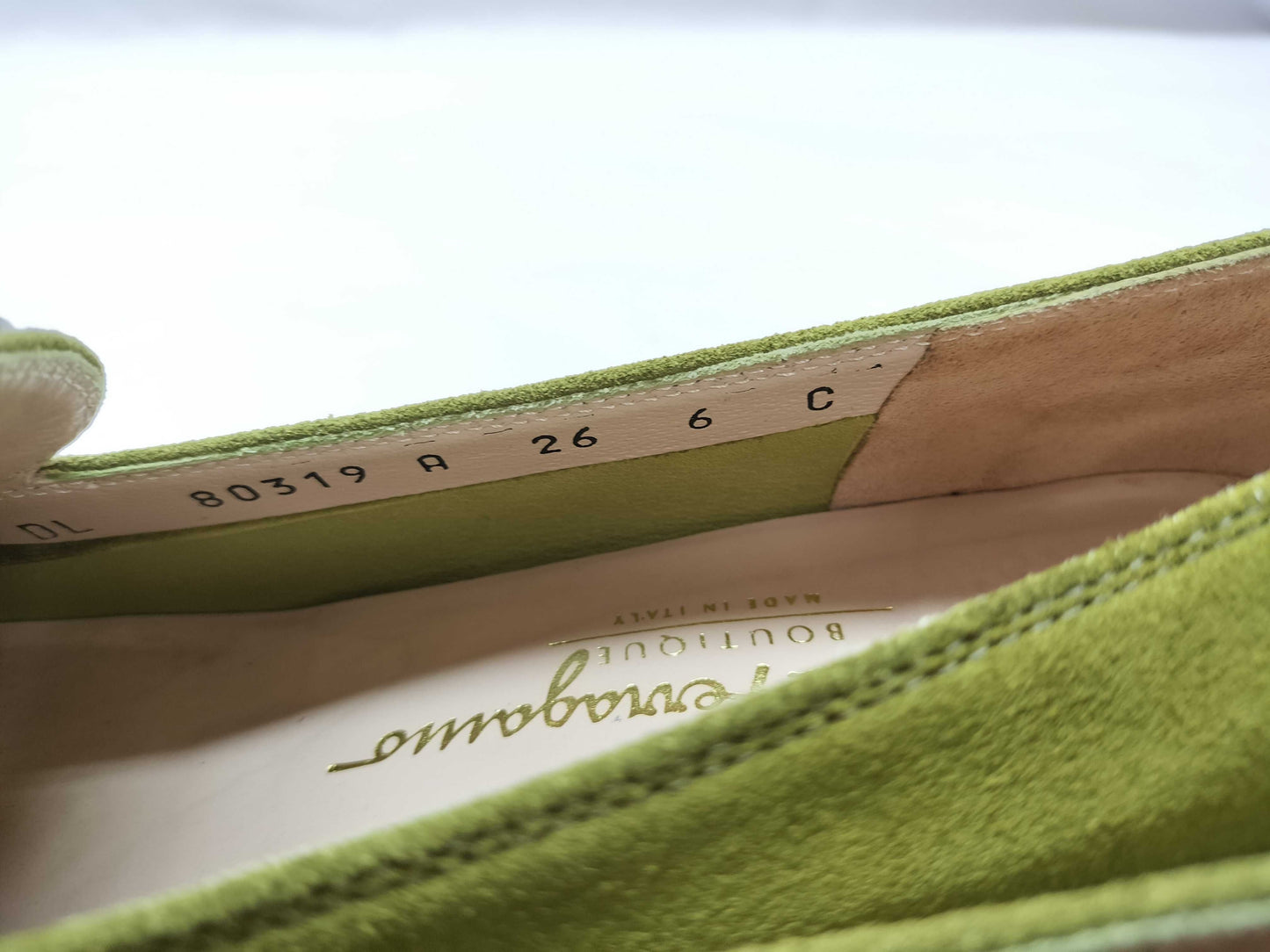Salvatore Ferragamo Vara Suede Green Pumps