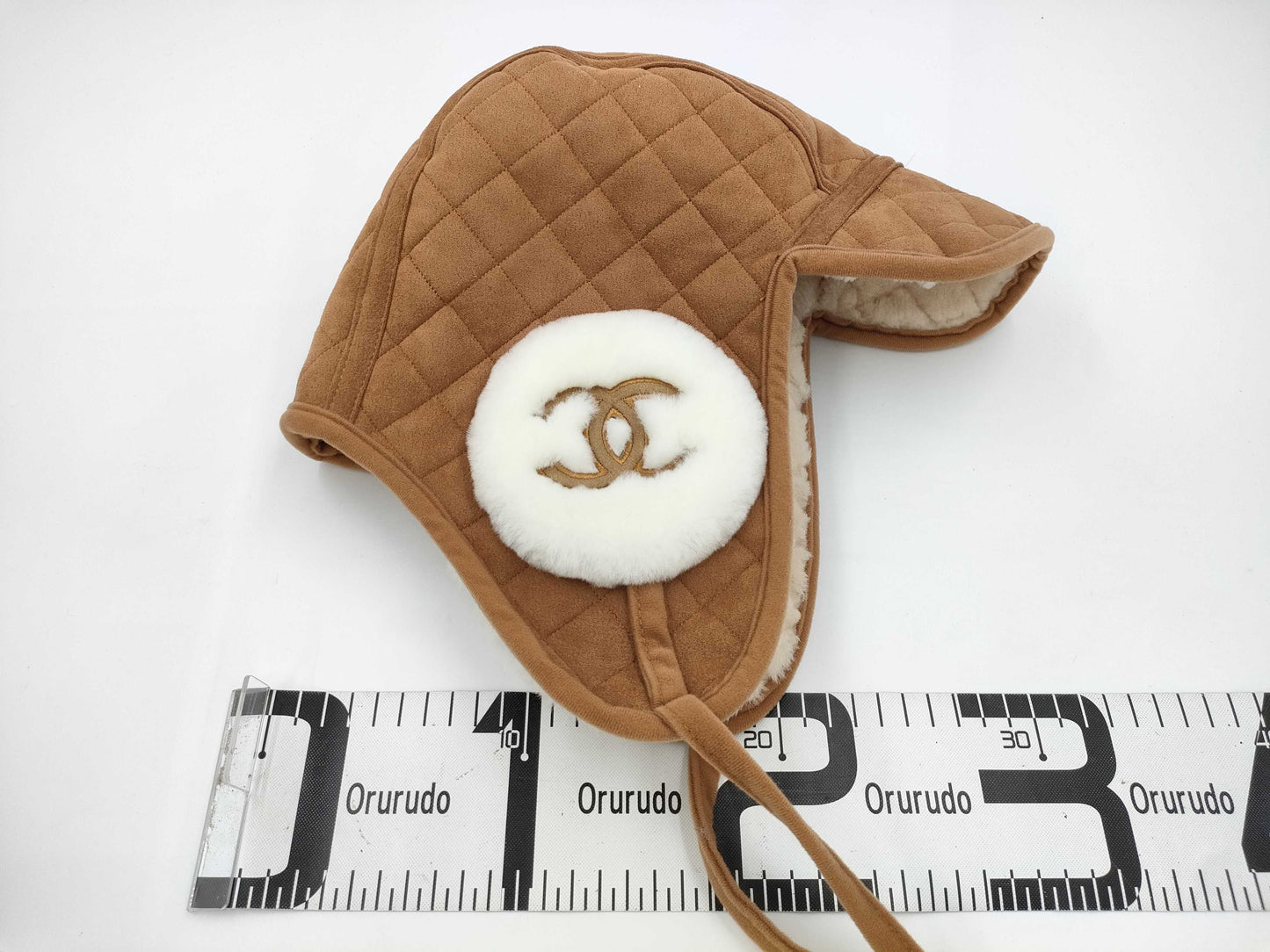 (10462_0124) CHANEL Mouton Material Hat Coco Mark Other Apparel