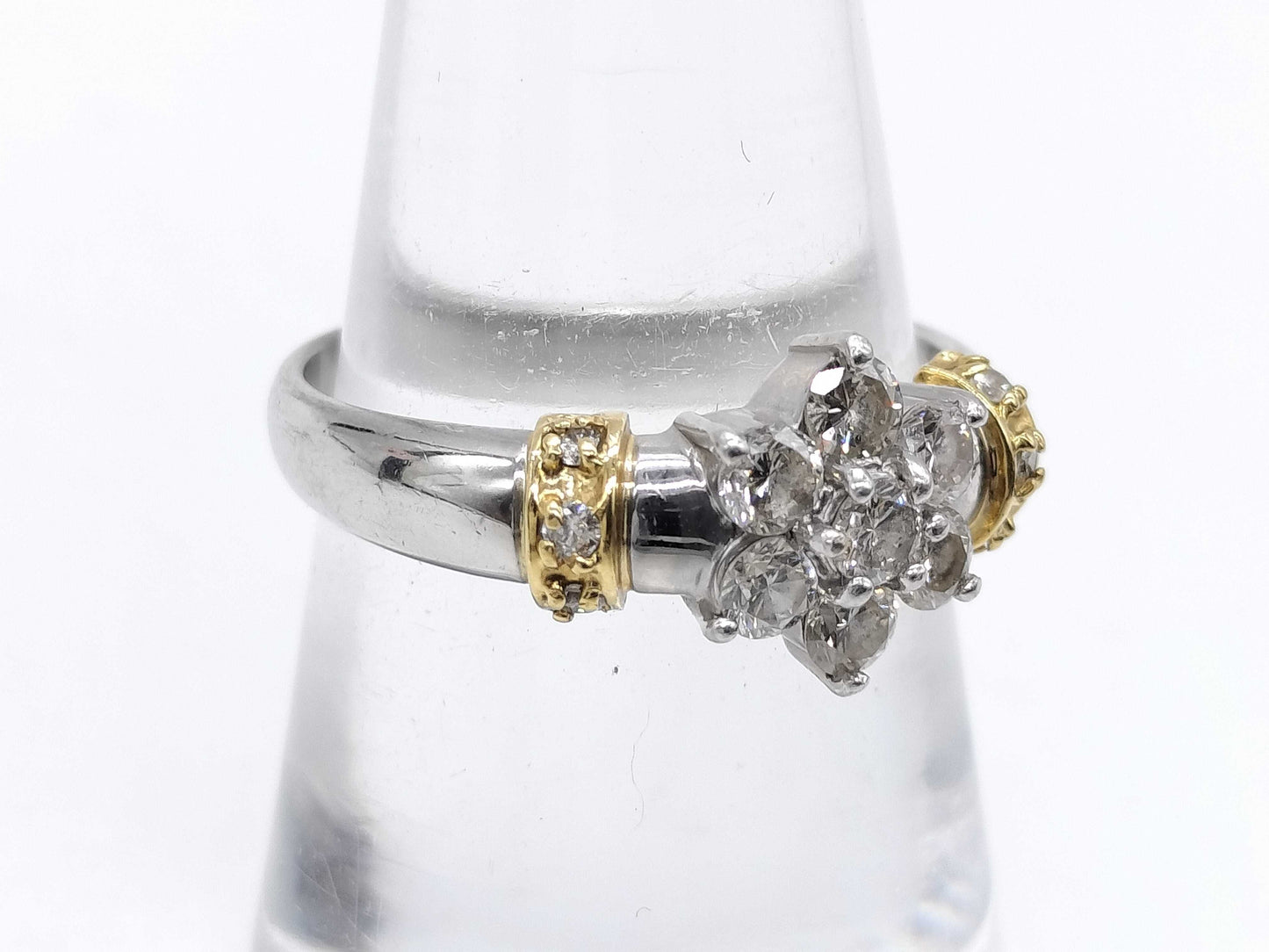 D0.59ct Pt900/K18 4.6g Ring