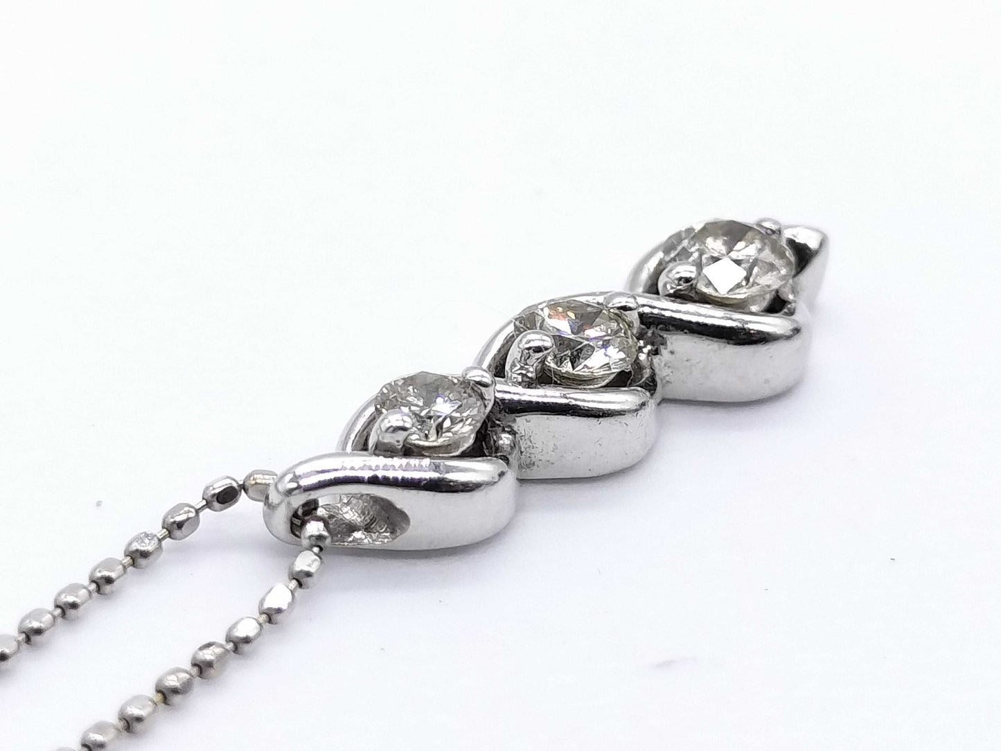 D0.40ct K18WG 3.5g Necklace