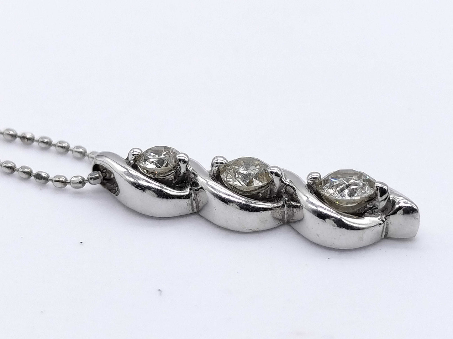 D0.40ct K18WG 3.5g Necklace
