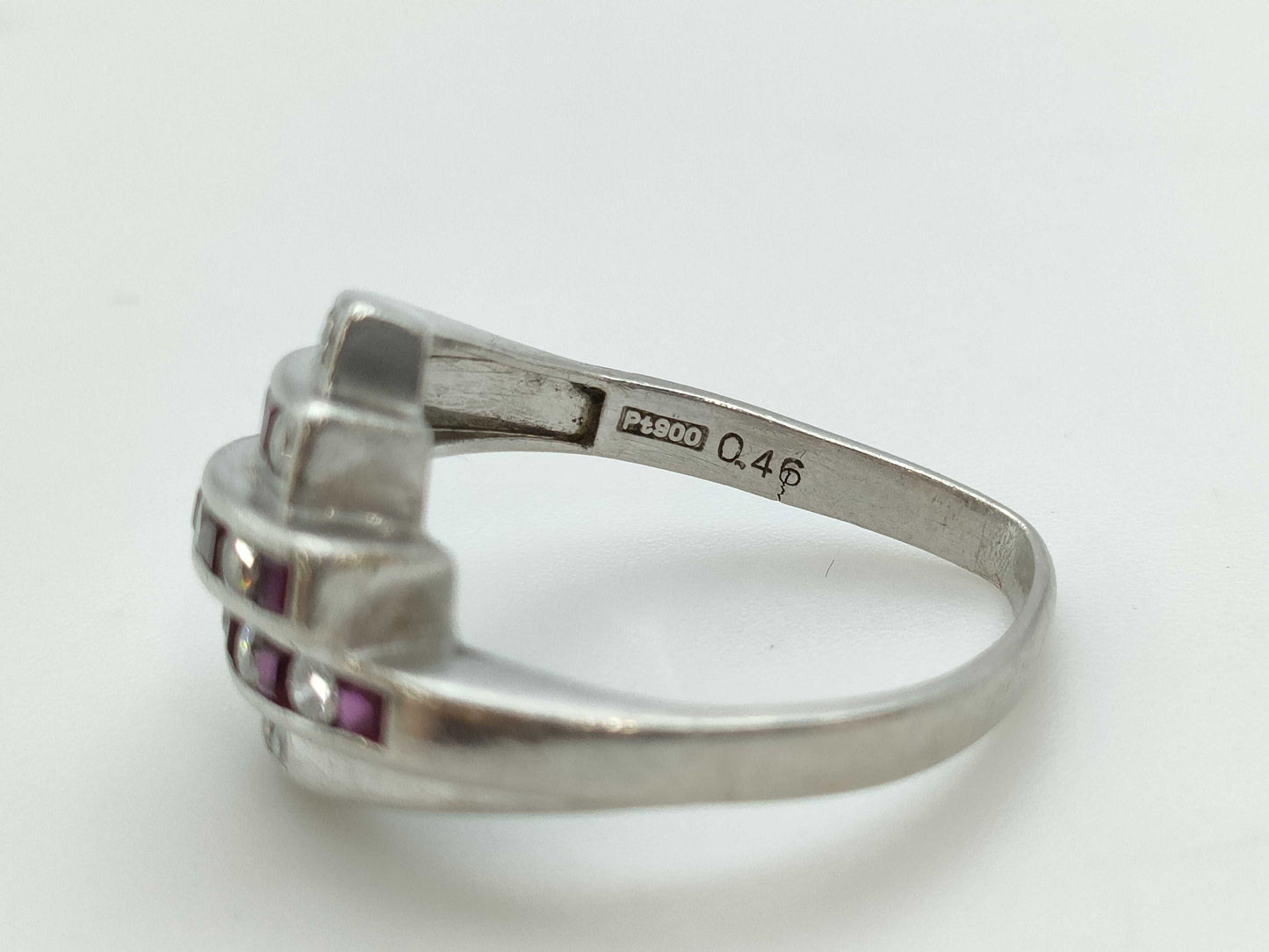 Ruby and Diamond PT900 Ring 5.7g
