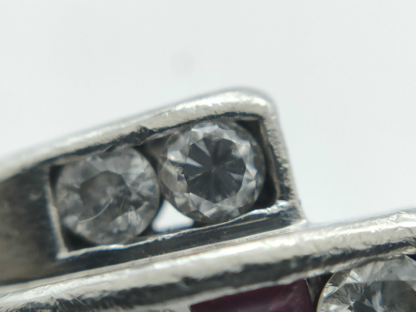 Ruby and Diamond PT900 Ring 5.7g