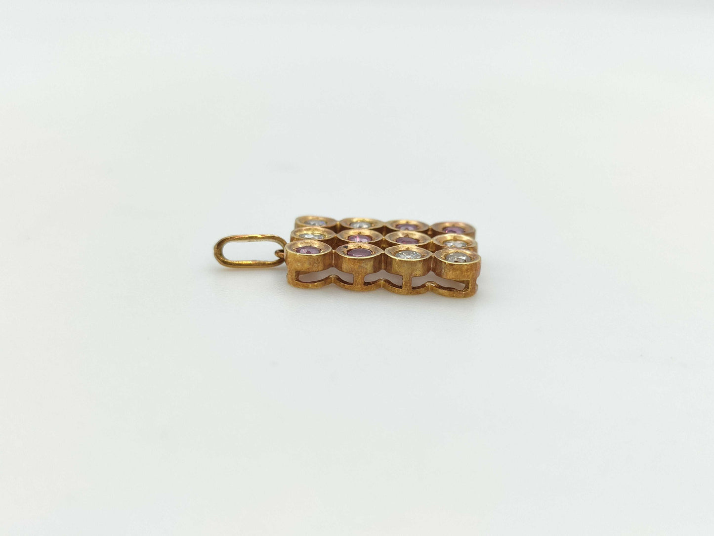 Ruby and Diamond 18K Gold Pendant Top
