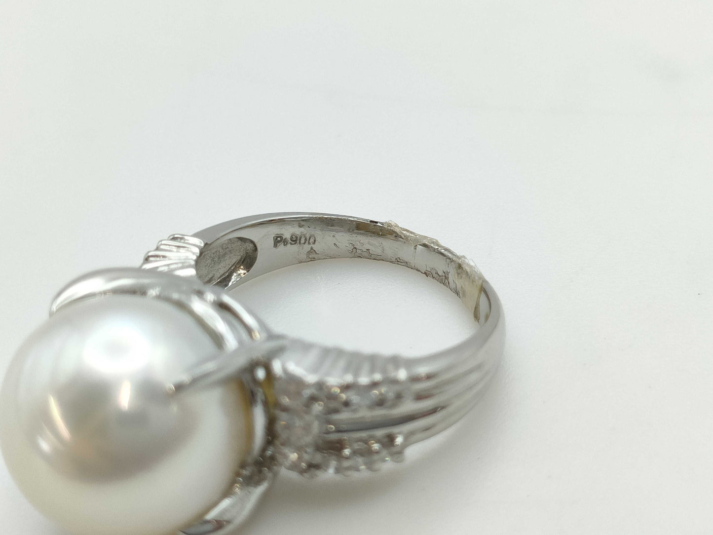 South Sea Pearl, Diameter: Approx. 12.5mm, D0.35ct, PT900, 9.4g, Ring