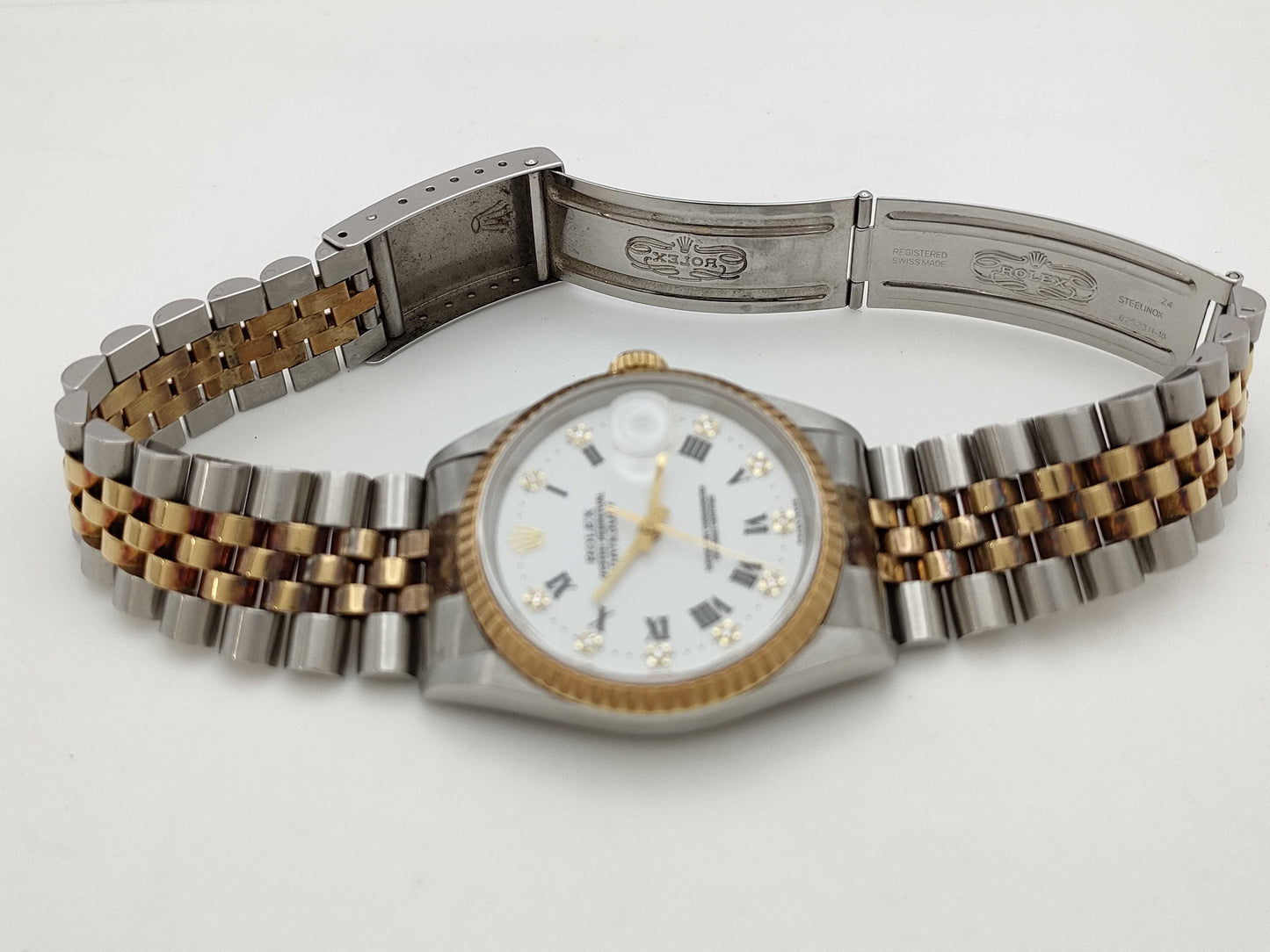 ROLEX 16233G T632143 White Roman Boys' Watch